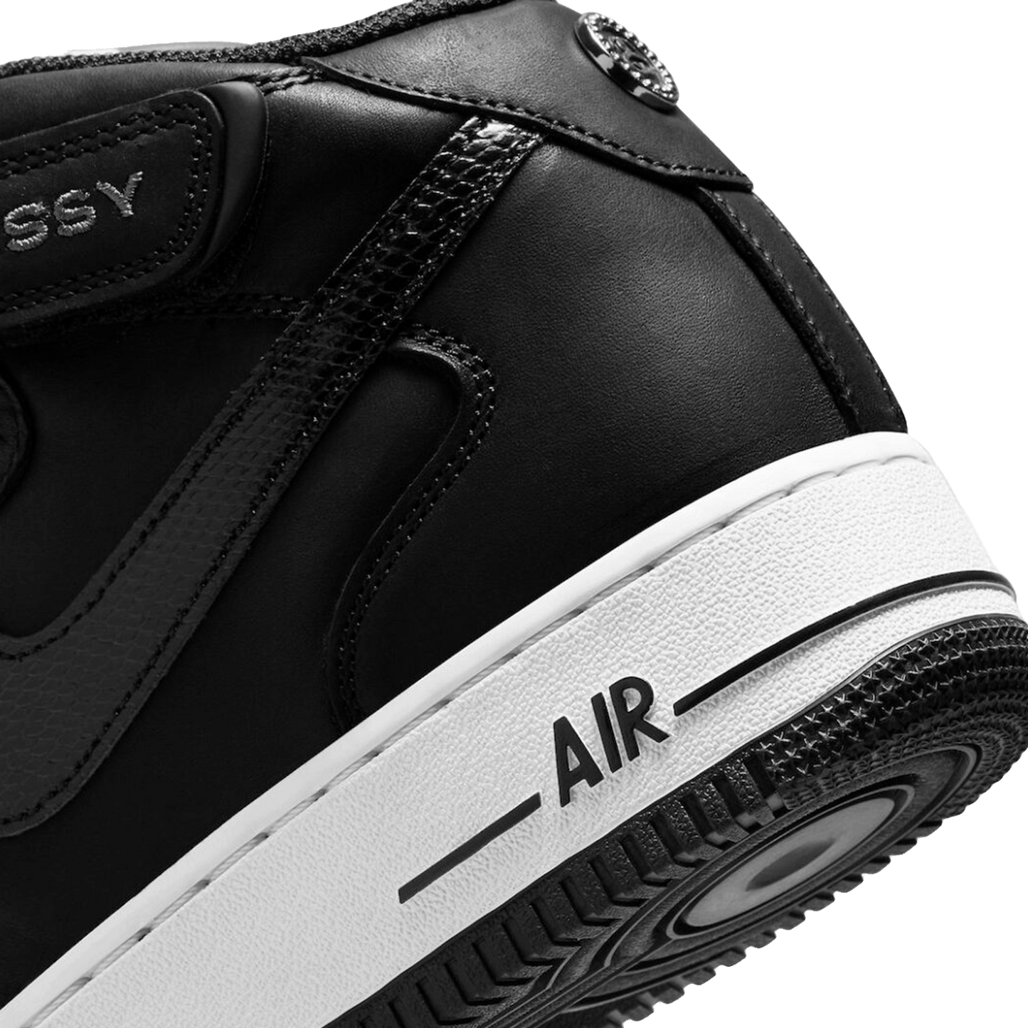 Nike Air Force 1 Mid Stussy Light Bone Black Back 2