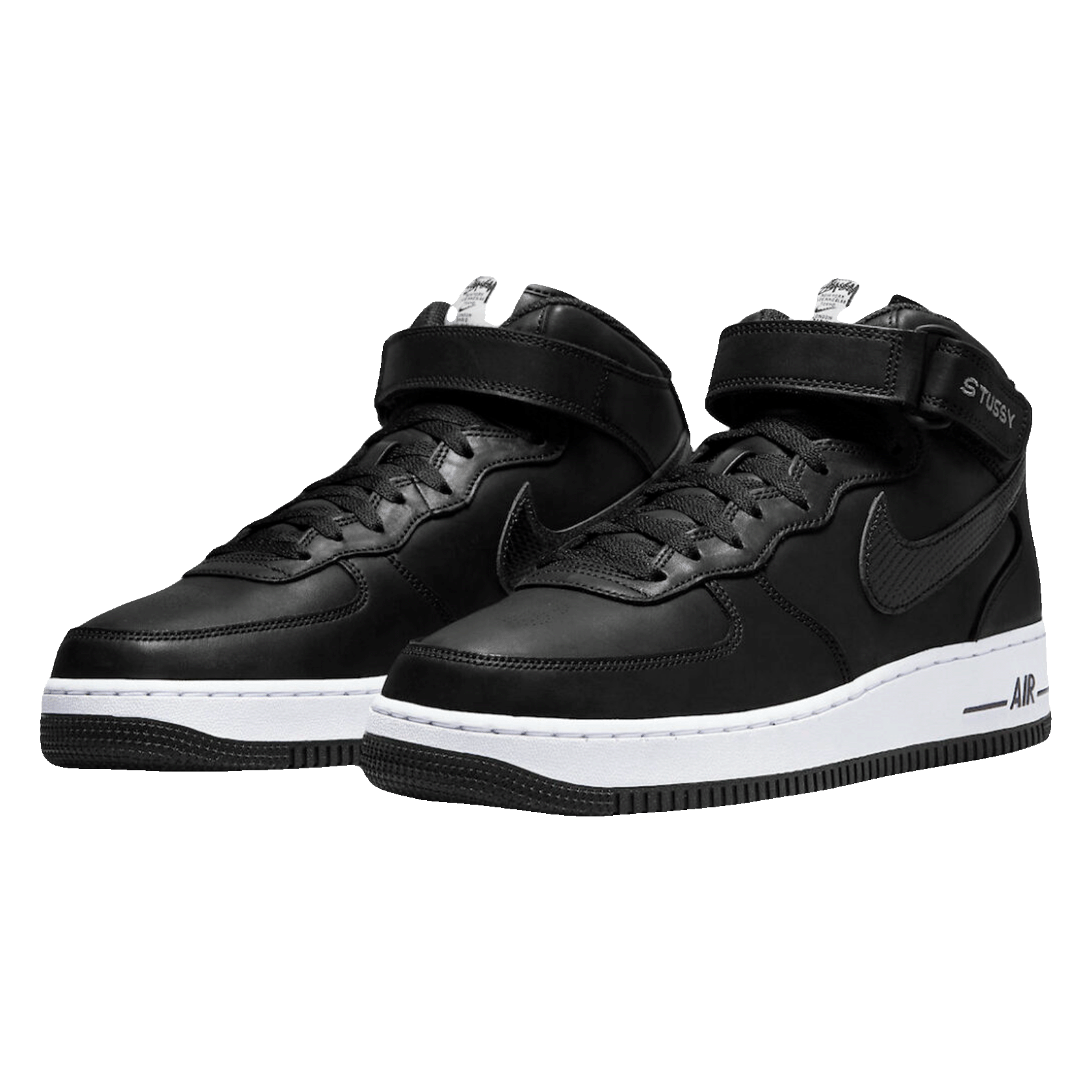 Nike Air Force 1 Mid Stussy Light Bone Black Side