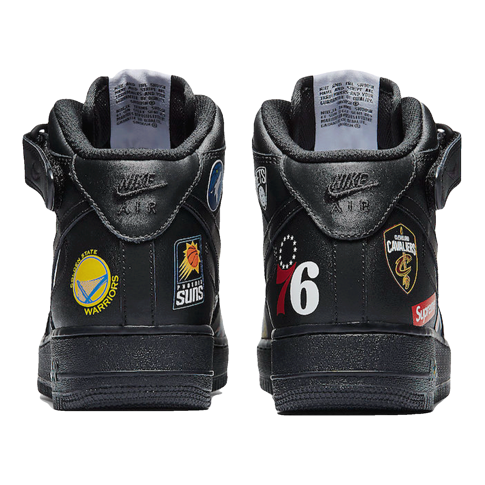 Nike Air Force 1 Mid Supreme NBA Black Back