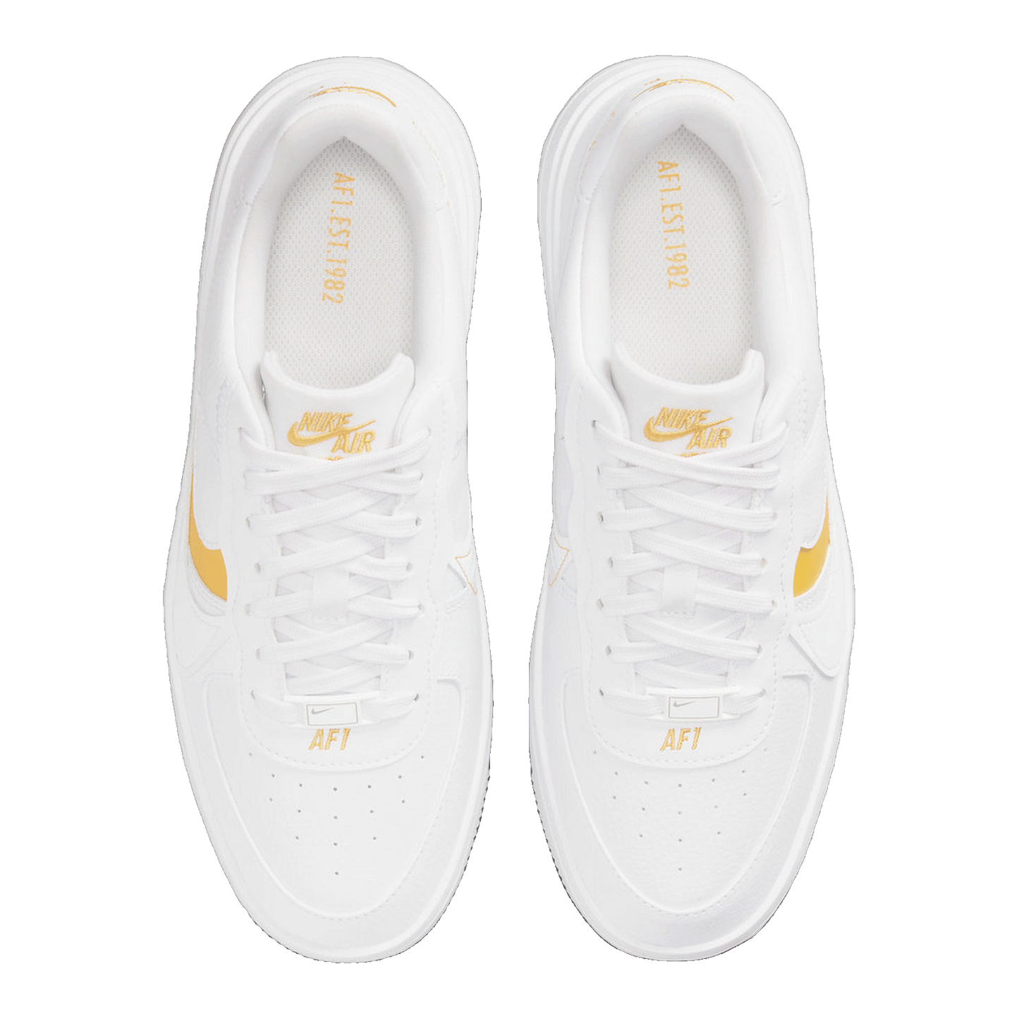 Nike Air Force 1 PLT.AF.ORM White Yellow Ochre (W) Oben