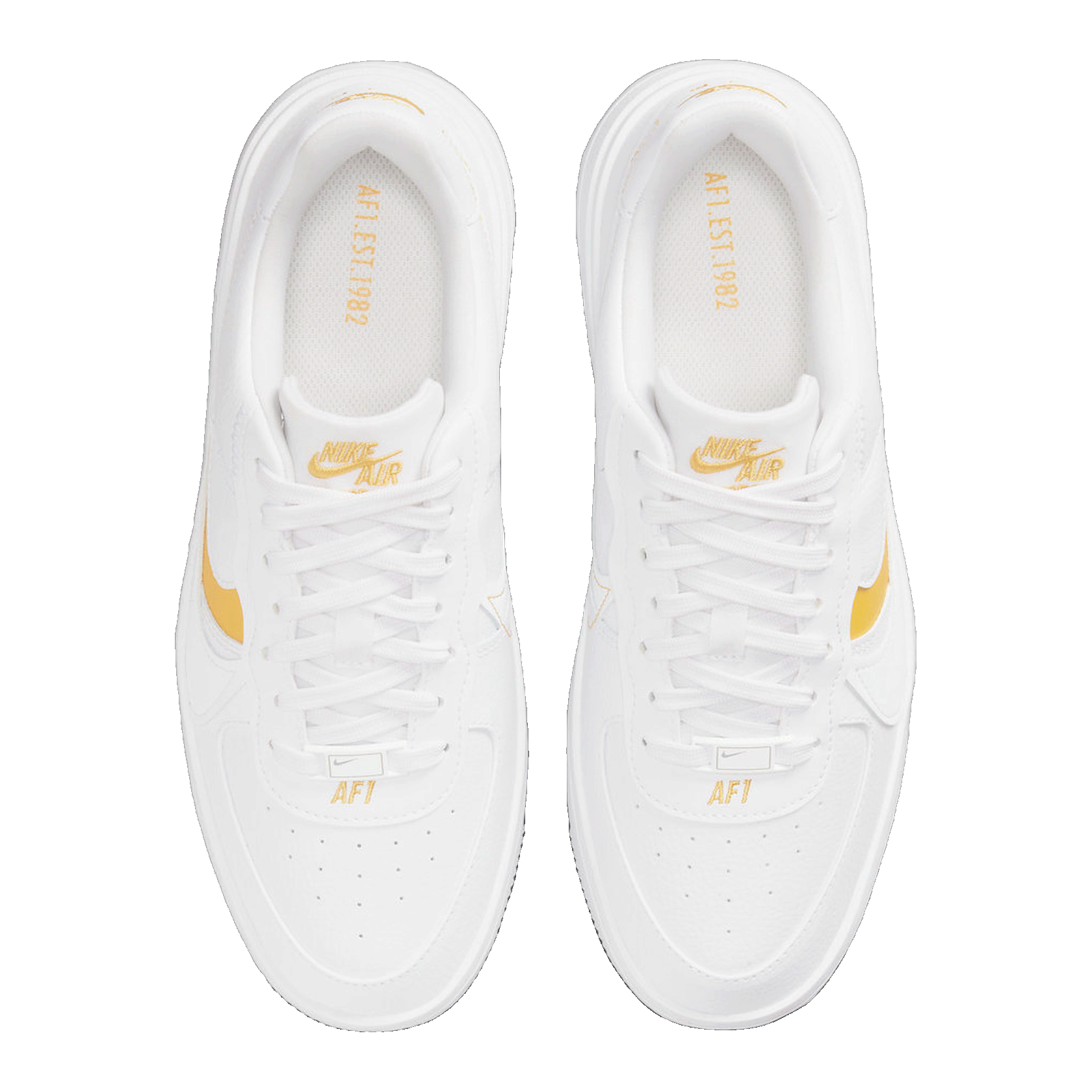 Nike Air Force 1 PLT.AF.ORM White Yellow Ochre (W) Oben