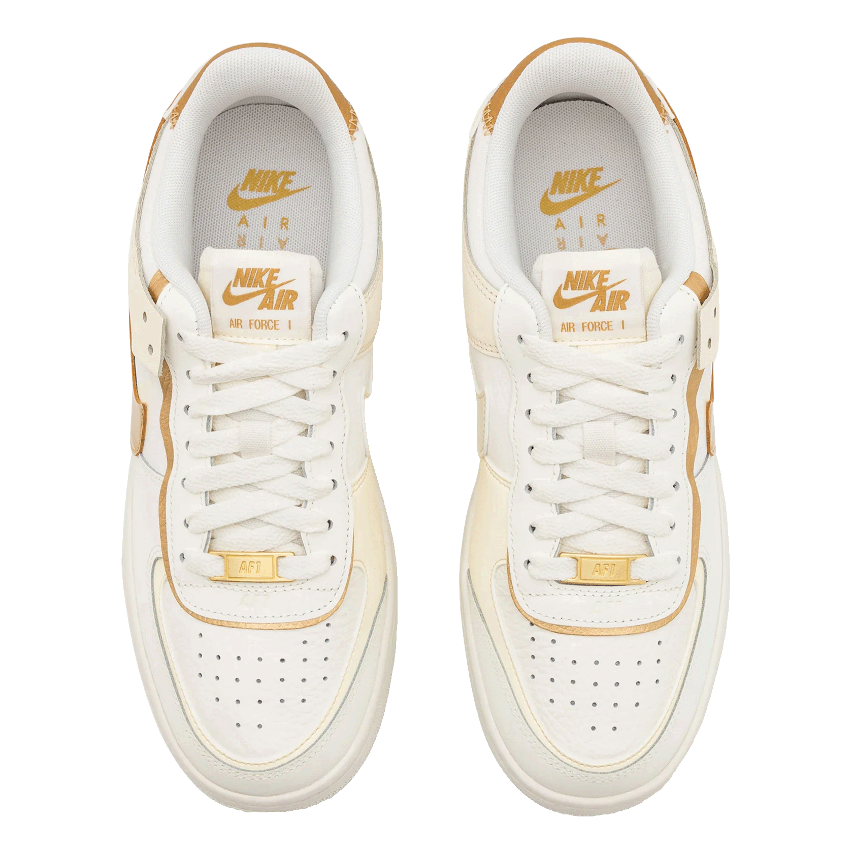 Nike Air Force 1 Shadow Sail Coconut Milk Metallic Gold (W) Oben
