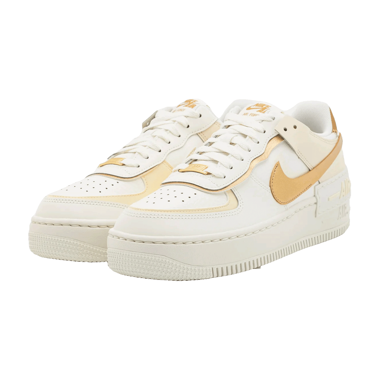 Nike Air Force 1 Shadow Sail Coconut Milk Metallic Gold (W) Side