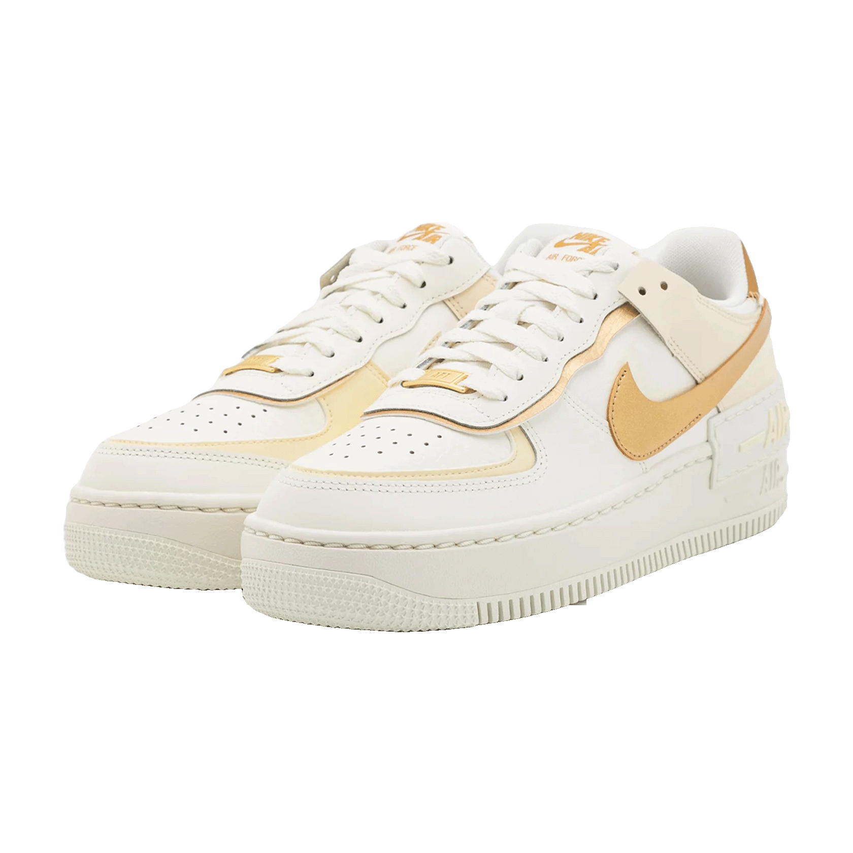 Nike Air Force 1 Shadow Sail Coconut Milk Metallic Gold (W) Side