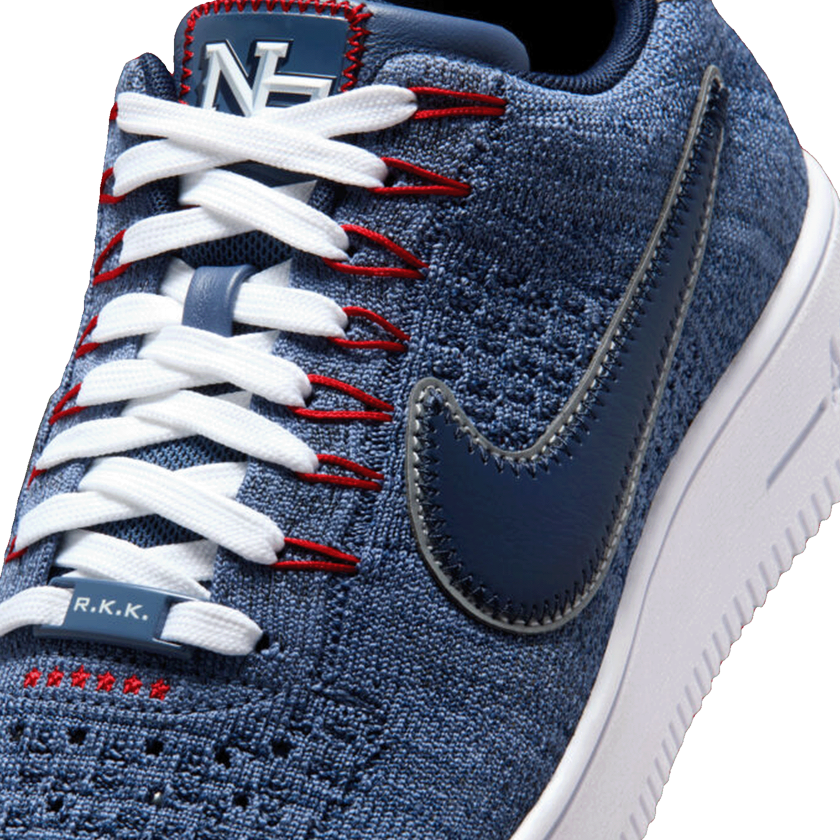 Nike Air Force 1 Ultra Flyknit Low Patriots Robert Kraft Nor'easter Tongue