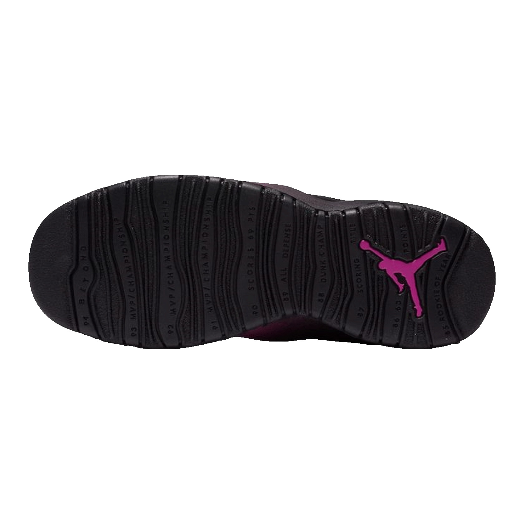 Nike Air Jordan 10 Retro Black Fuchsia Black (GS) Sohle