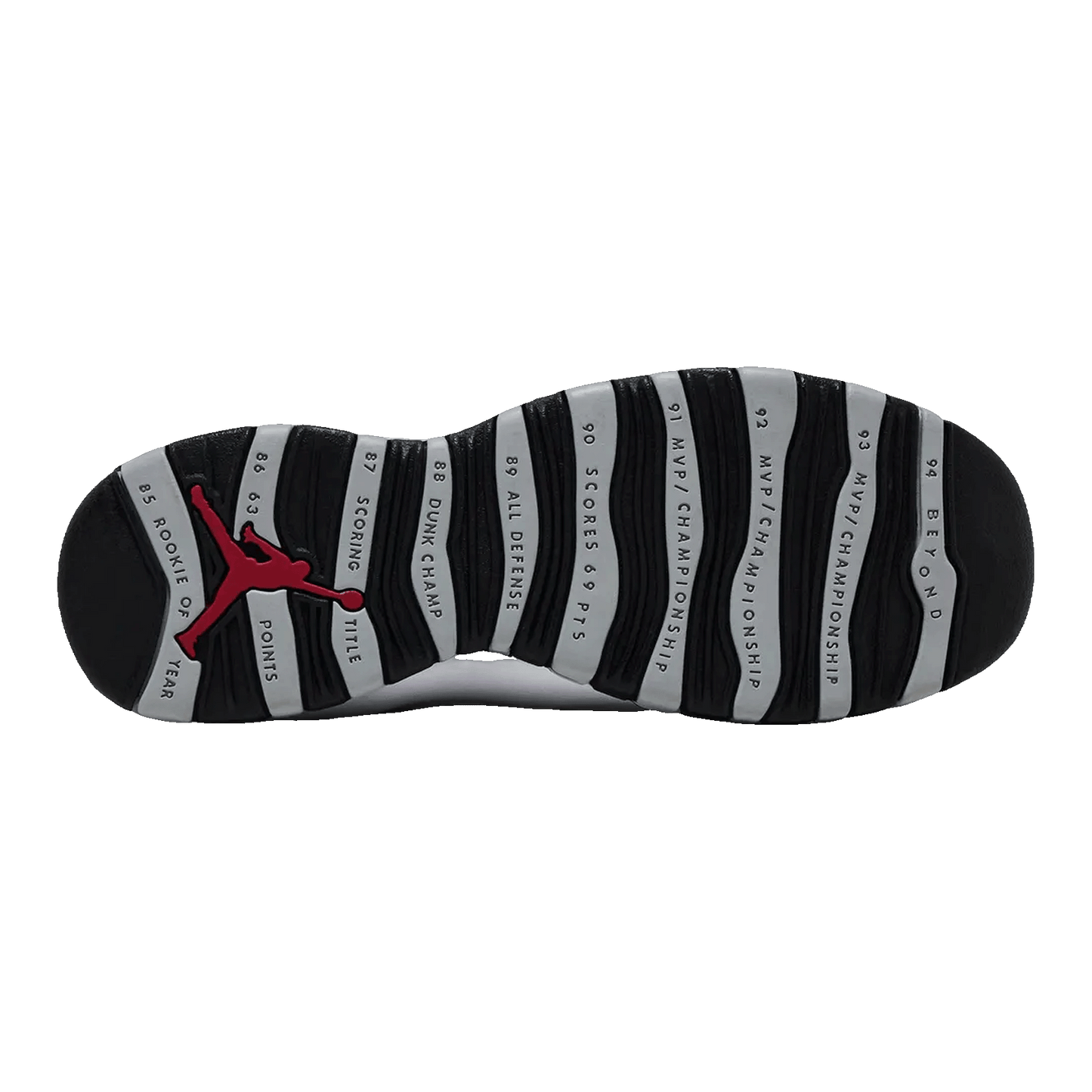 Nike Air Jordan 10 Retro Steel (GS) Sohle 310806-103