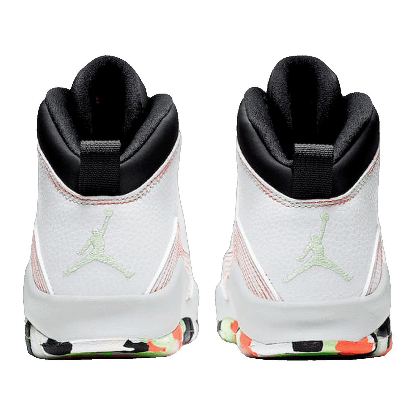Nike Air Jordan 10 Retro White Barely Volt Ember Glow (GS) Back BV1843-176