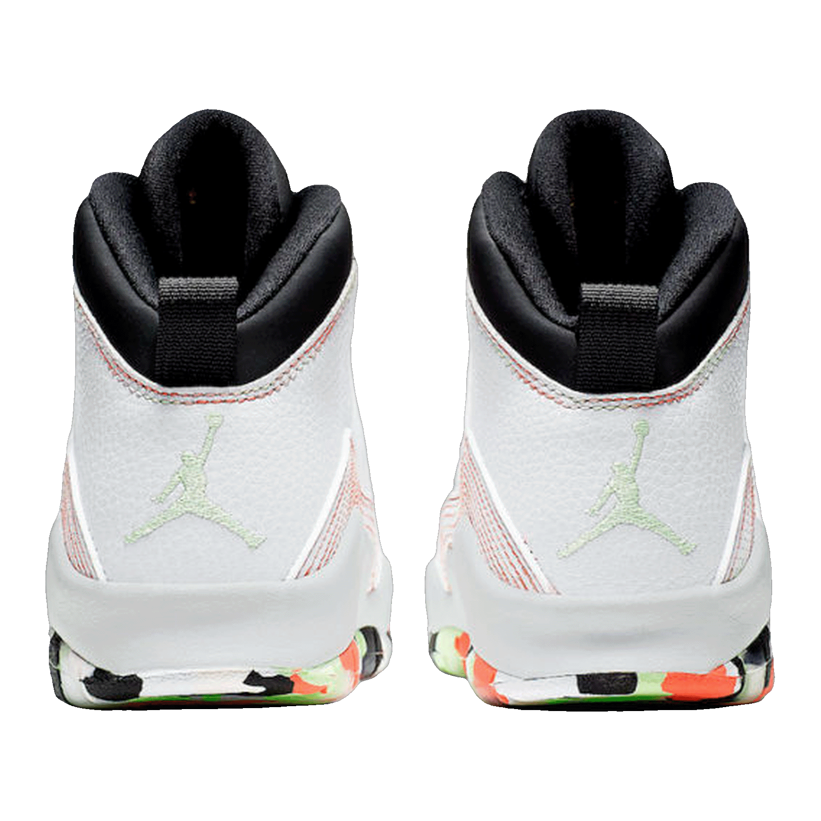 Nike Air Jordan 10 Retro White Barely Volt Ember Glow (GS) Back BV1843-176