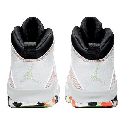 Nike Air Jordan 10 Retro White Barely Volt Ember Glow (GS) Back BV1843-176