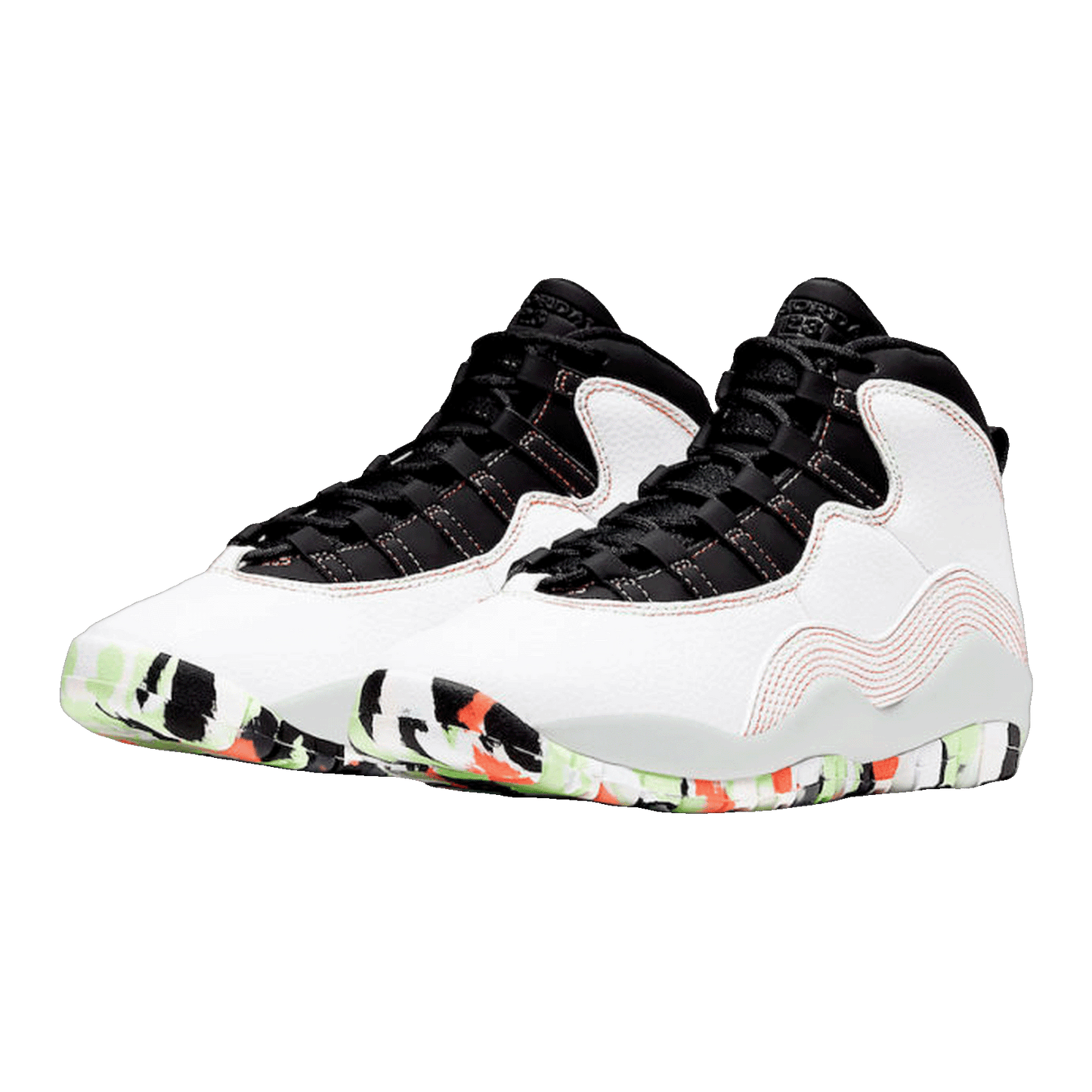 Nike Air Jordan 10 Retro White Barely Volt Ember Glow (GS) Side BV1843-176