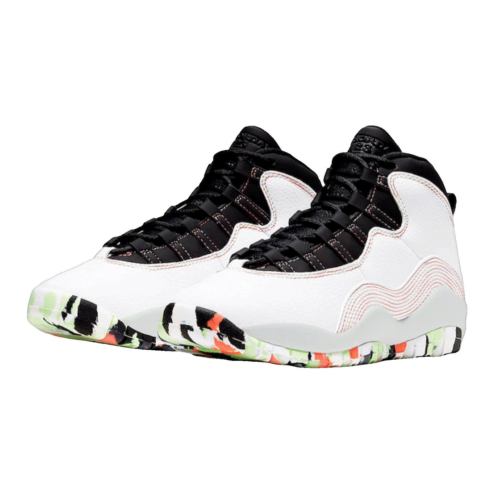 Nike Air Jordan 10 Retro White Barely Volt Ember Glow (GS) Side BV1843-176