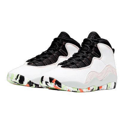 Nike Air Jordan 10 Retro White Barely Volt Ember Glow (GS) Side BV1843-176