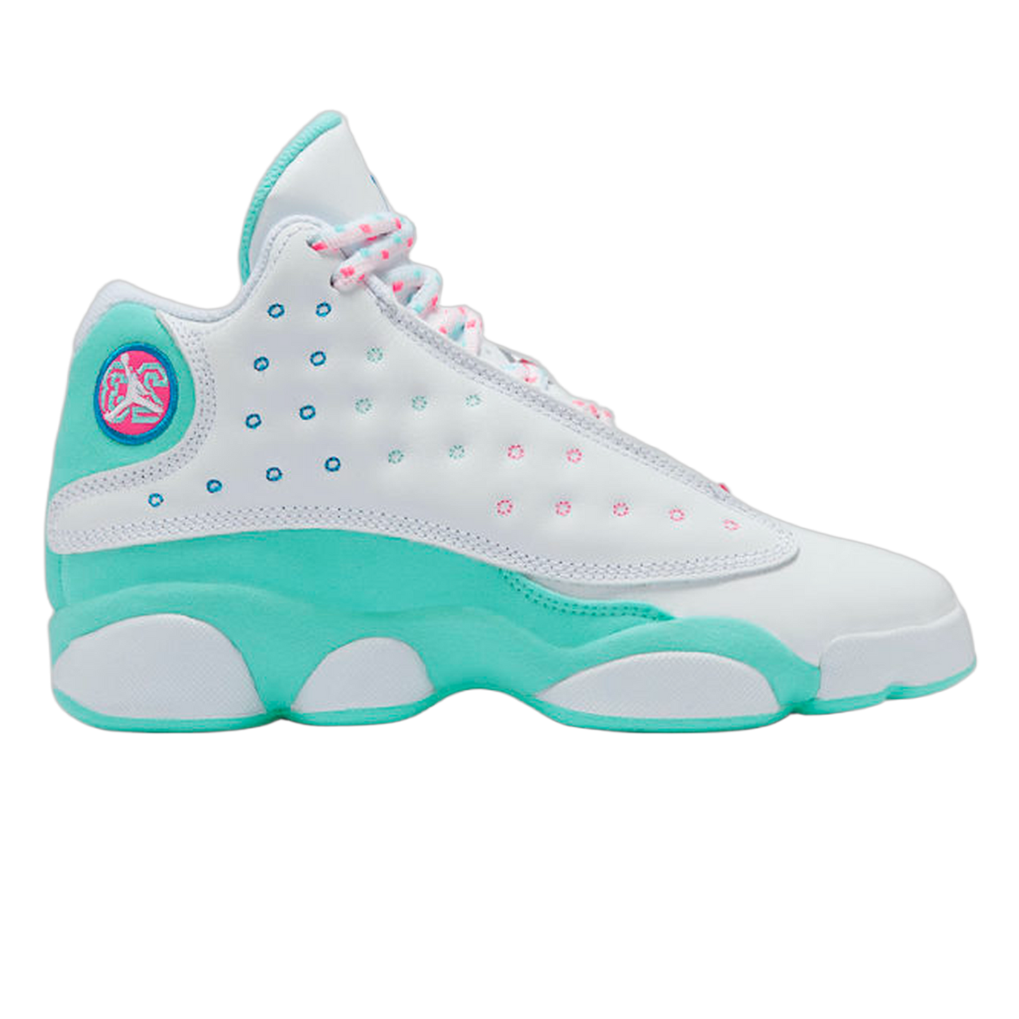 Nike Air Jordan 13 Retro White Soar Green Pink (GS) 439358-100