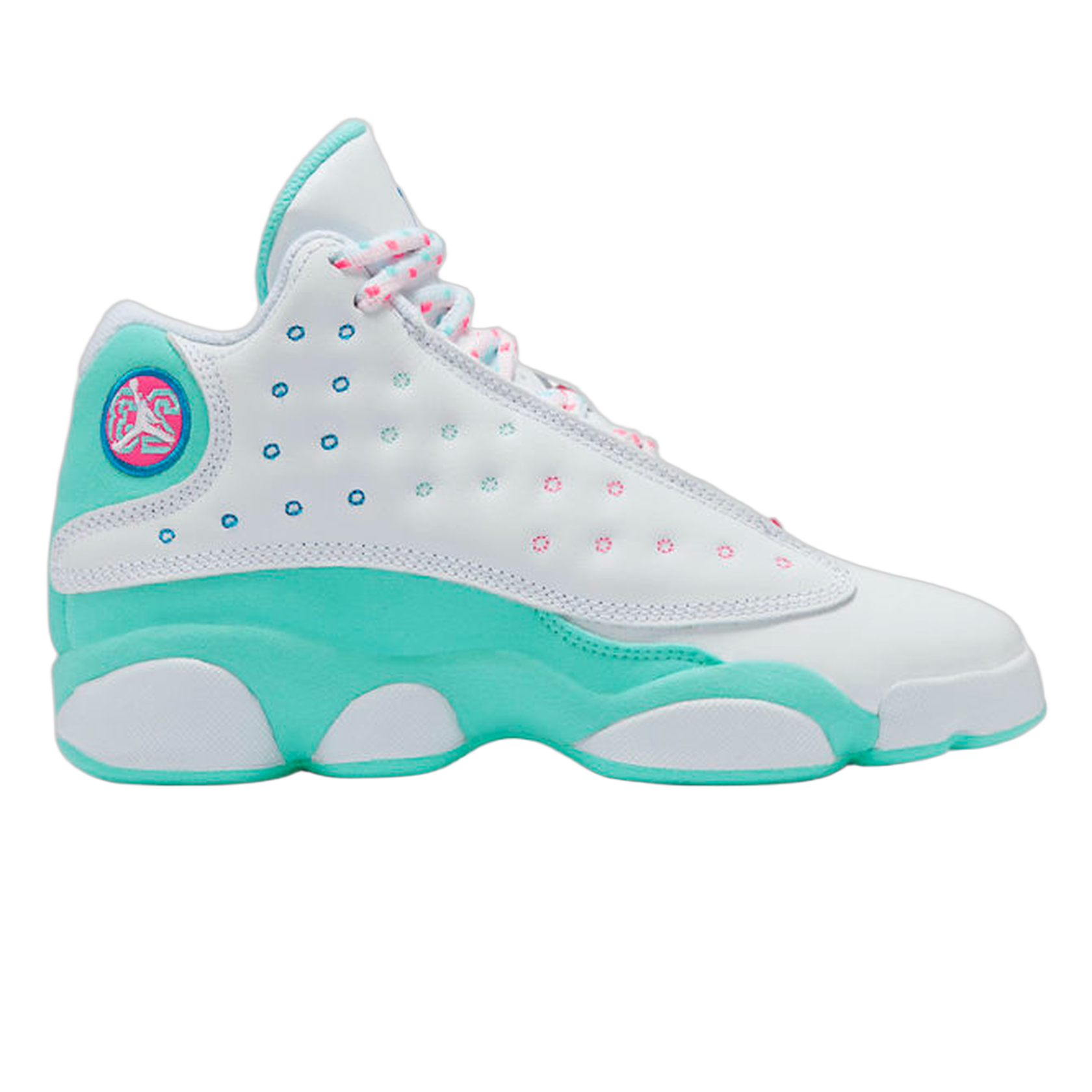 Nike Air Jordan 13 Retro White Soar Green Pink (GS) 439358-100