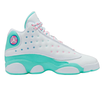 Nike Air Jordan 13 Retro White Soar Green Pink (GS) 439358-100