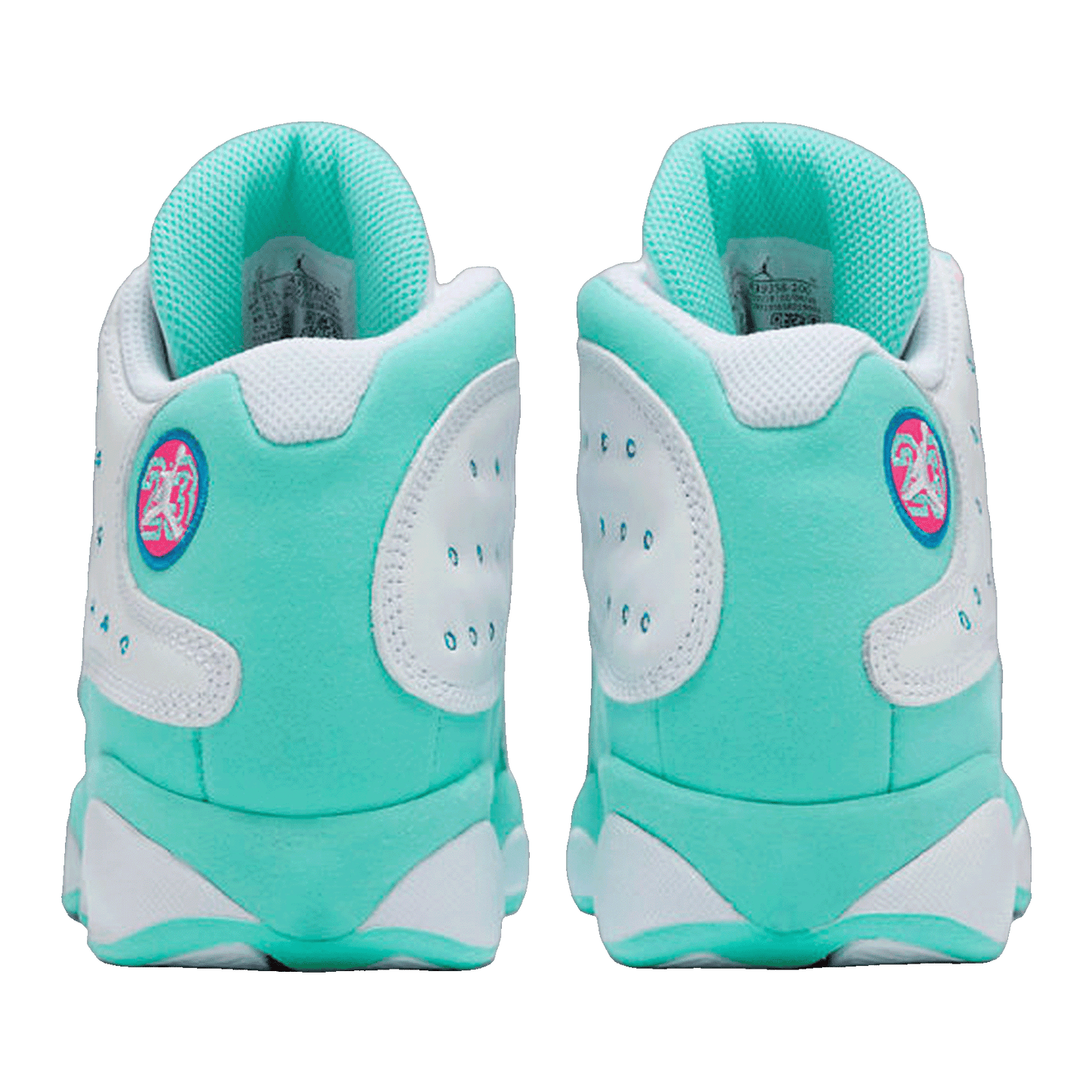 Nike Air Jordan 13 Retro White Soar Green Pink (GS) Back 439358-100