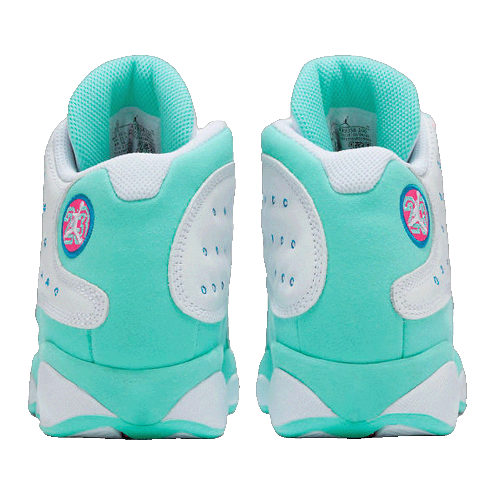 Nike Air Jordan 13 Retro White Soar Green Pink (GS) Back 439358-100