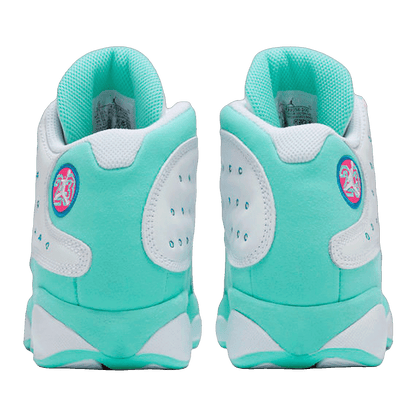 Nike Air Jordan 13 Retro White Soar Green Pink (GS) Back 439358-100