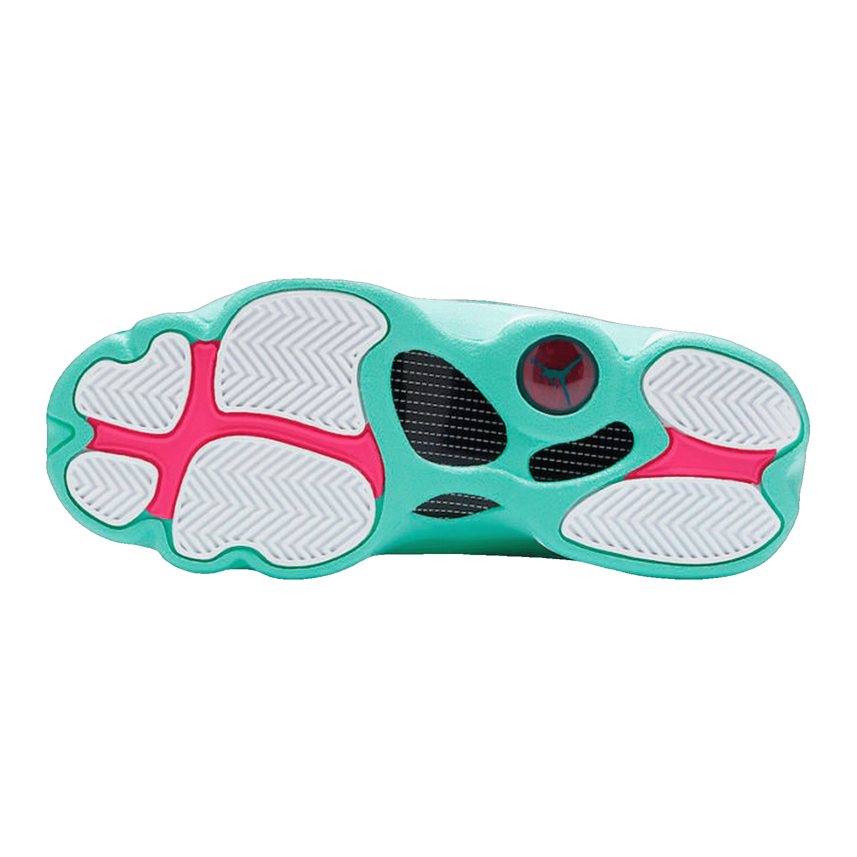 Nike Air Jordan 13 Retro White Soar Green Pink (GS) Sohle 439358-100