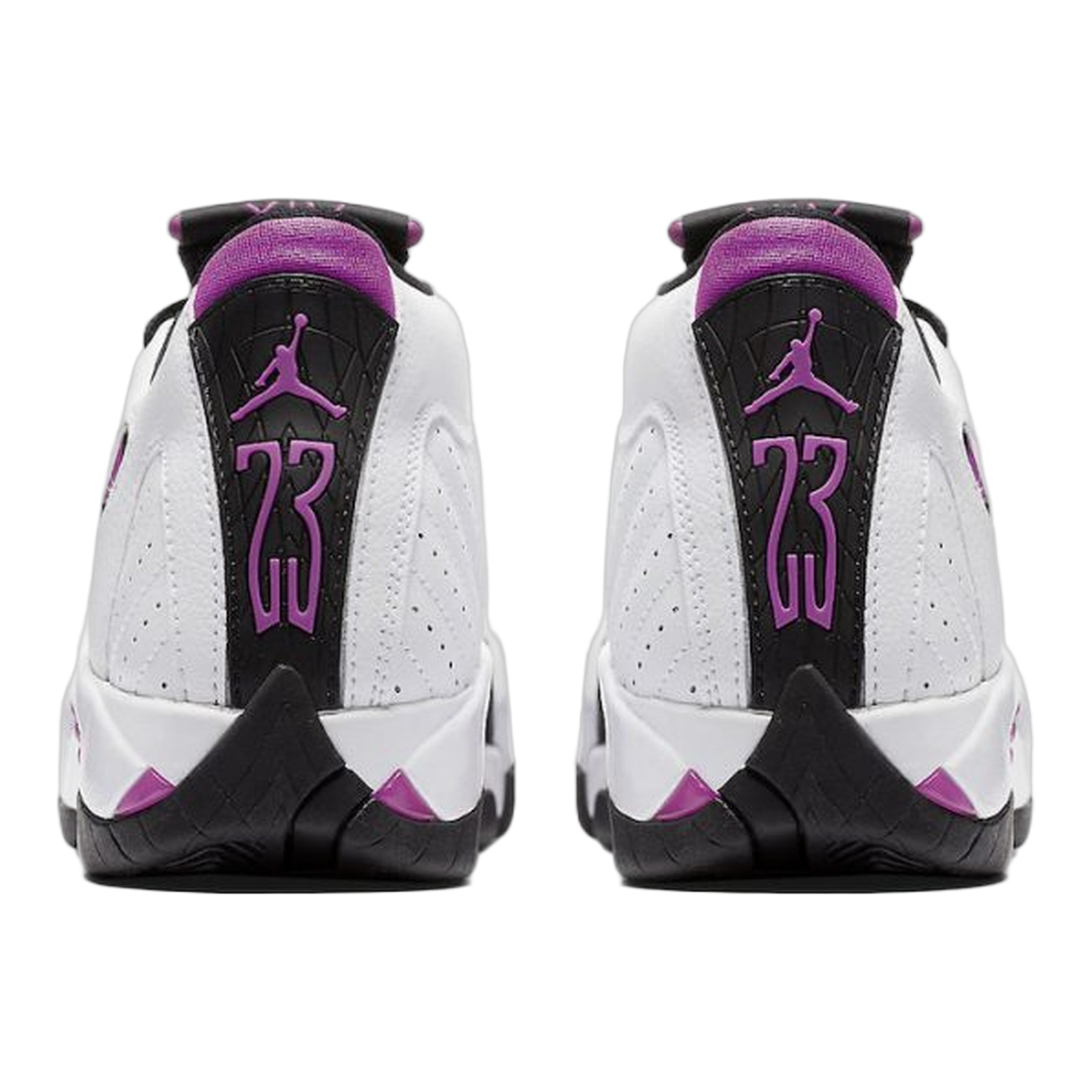 Nike Air Jordan 14 Retro Fuchsia Flash Black Toe (GS) Back 654969-119