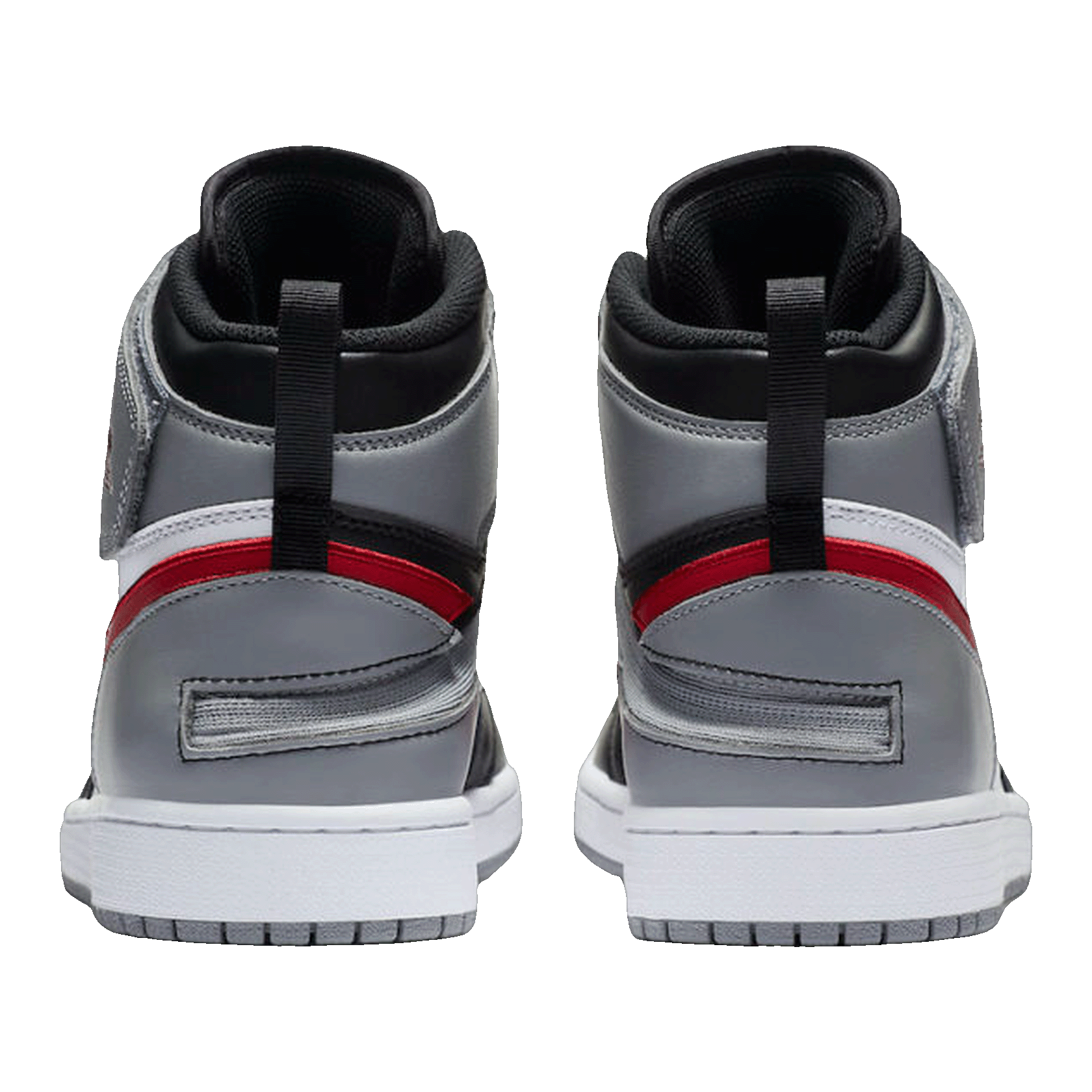 Nike Air Jordan 1 High FlyEase Black Particle Grey Gym Red Back