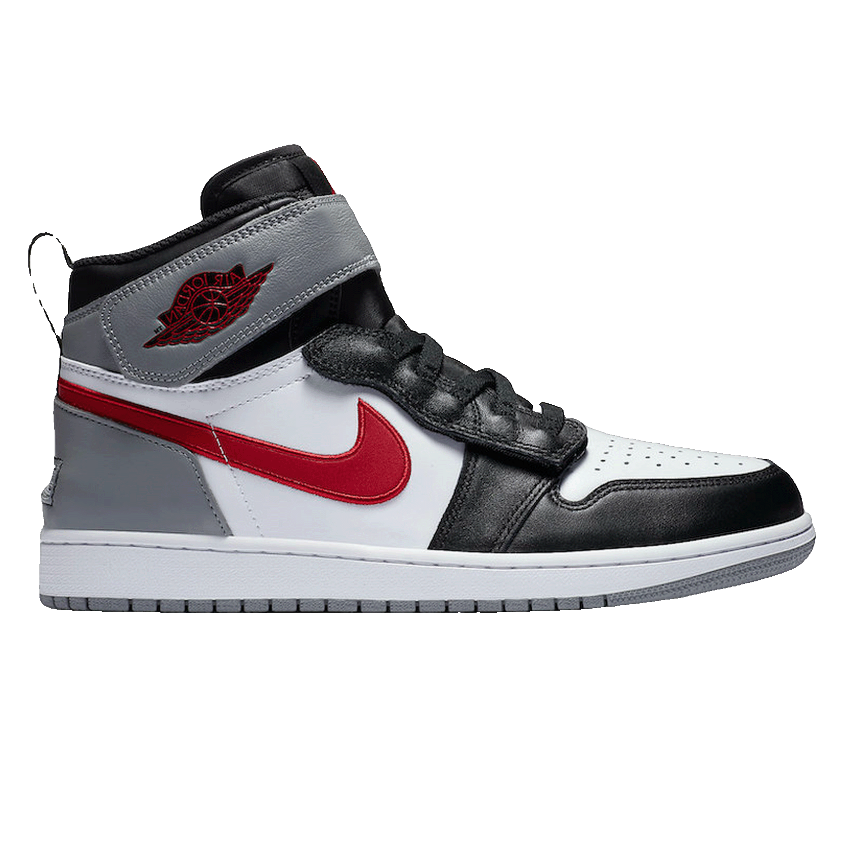 Nike Air Jordan 1 High FlyEase Black Particle Grey Gym Red (GS)