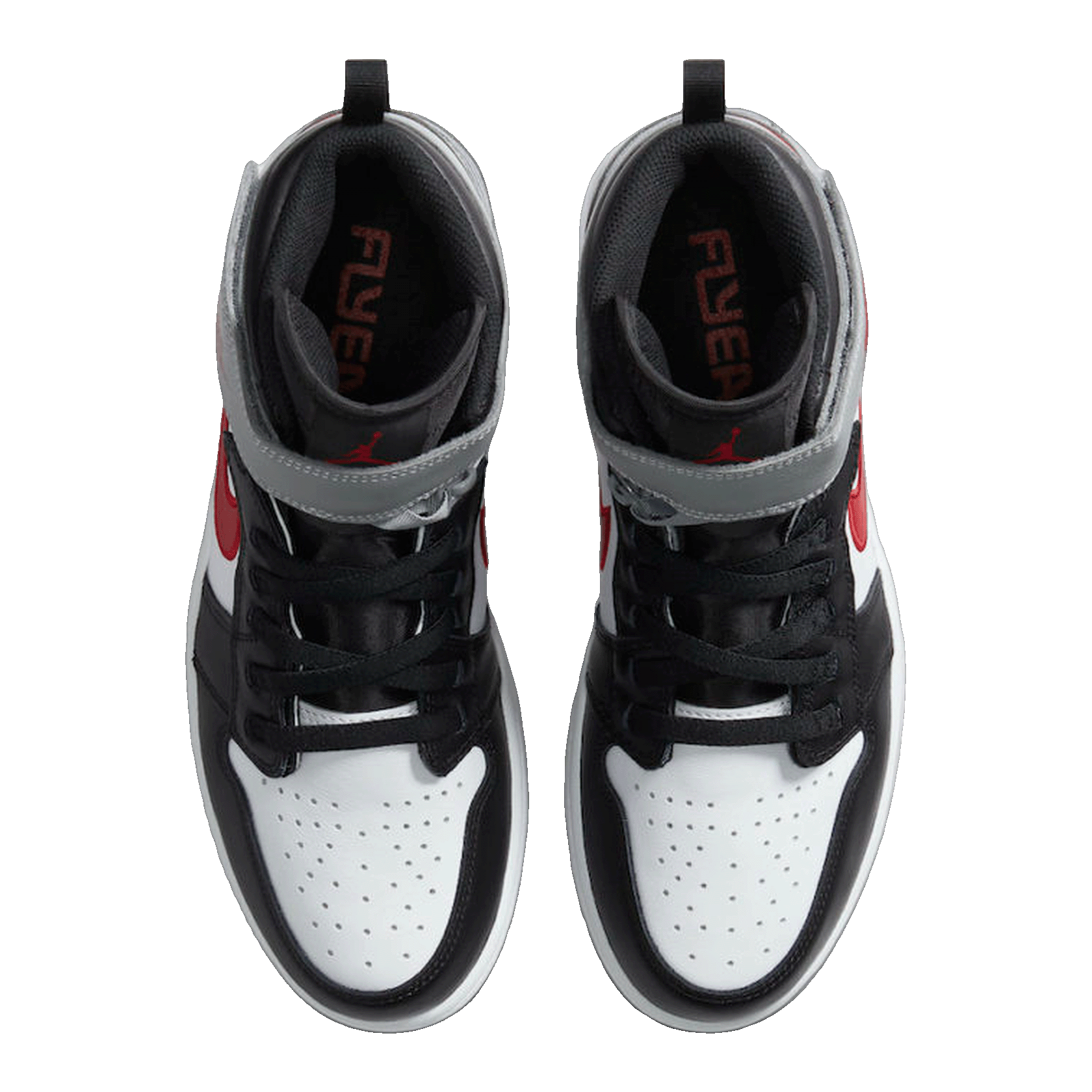 Nike Air Jordan 1 High FlyEase Black Particle Grey Gym Red Oben