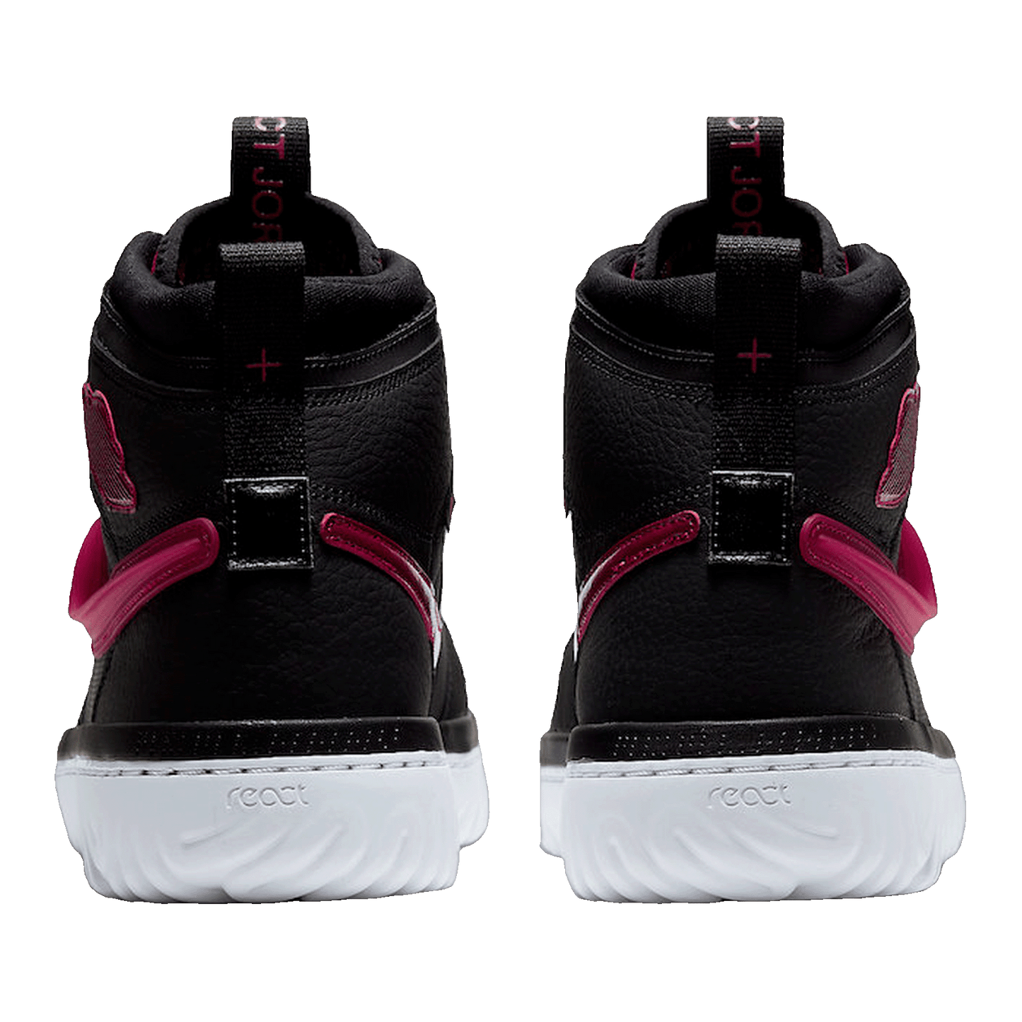 Nike Air Jordan 1 High React Black Noble Red Back