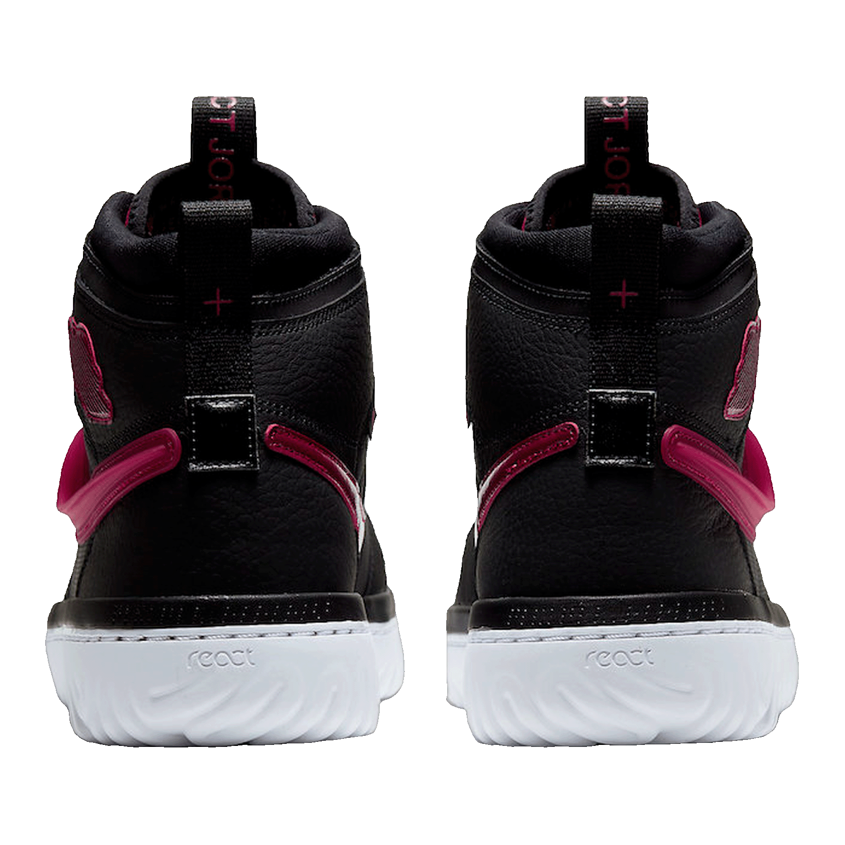 Nike Air Jordan 1 High React Black Noble Red Back