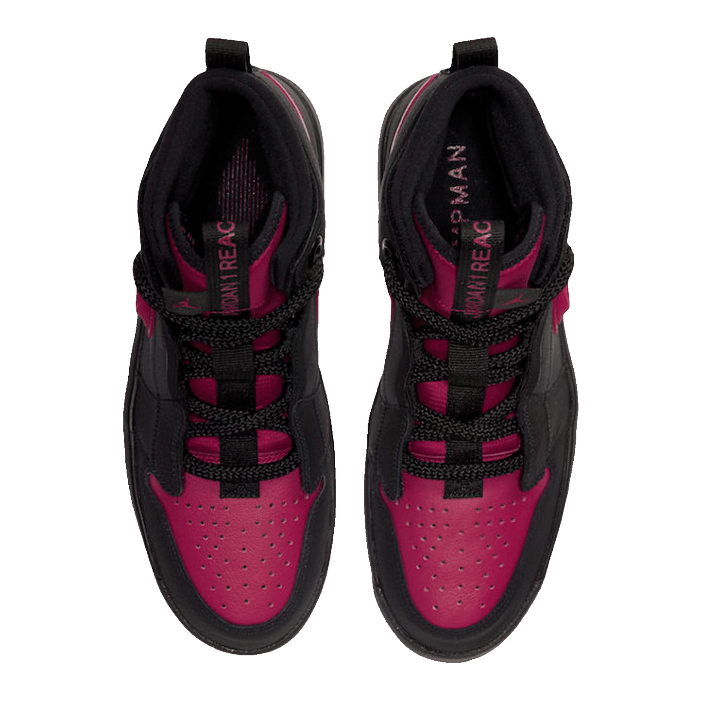 Nike Air Jordan 1 High React Black Noble Red Oben