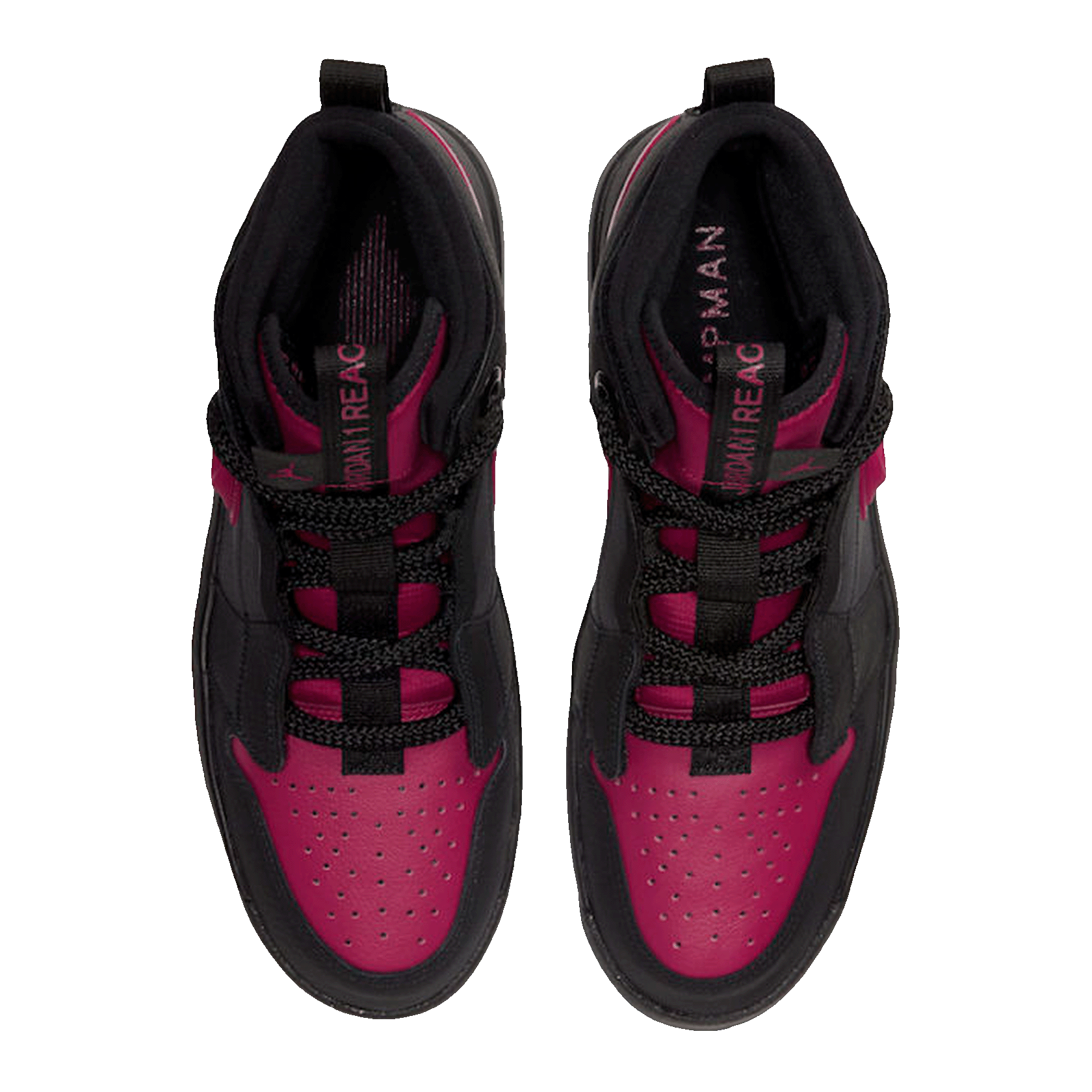 Nike Air Jordan 1 High React Black Noble Red Oben