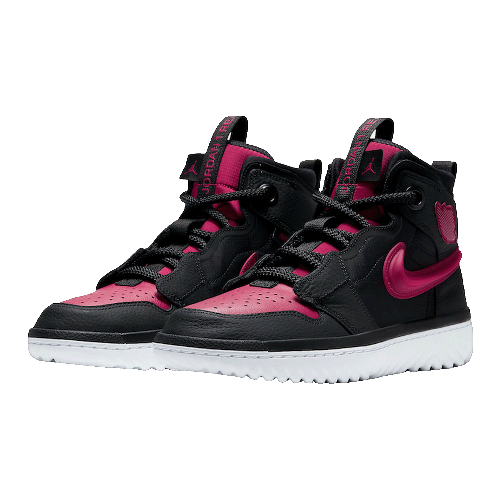 Nike Air Jordan 1 High React Black Noble Red Side