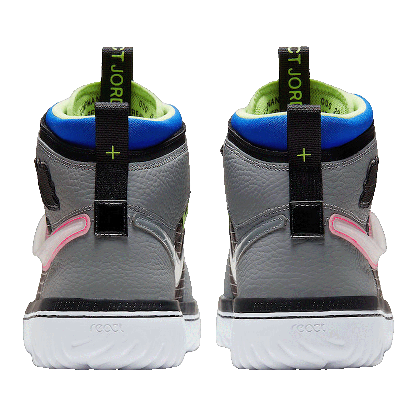 Nike Air Jordan 1 High React Black Particle Grey Back