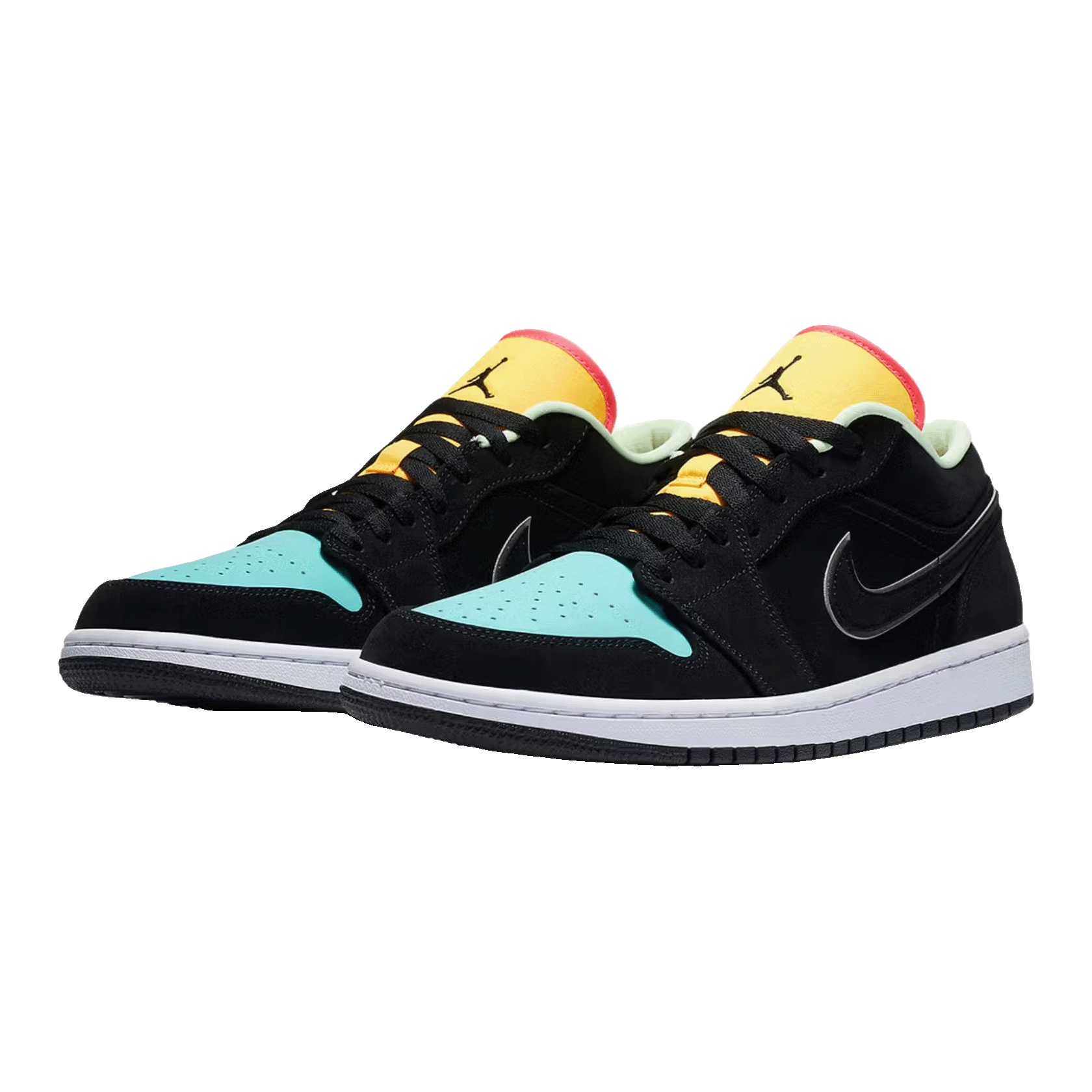 Nike Air Jordan 1 Low Black Aurora Green Laser Orange Side