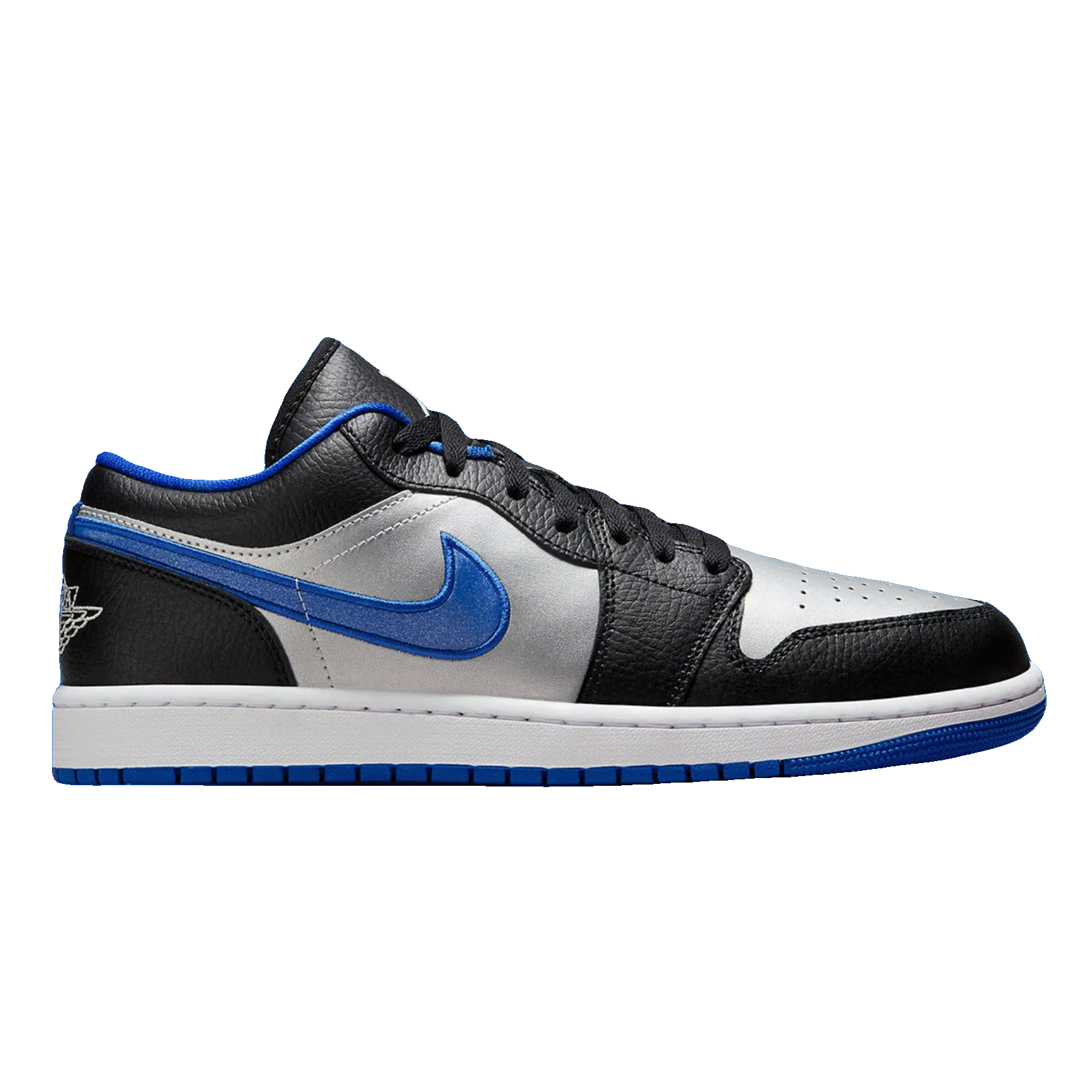 Nike Air Jordan 1 Low Black Game Royal Metallic Platinum