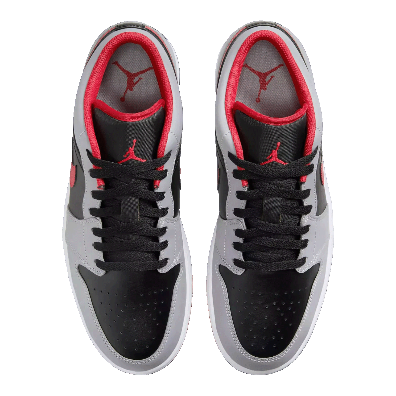 Nike Air Jordan 1 Low Black Light Smoke Grey Gym Red Oben