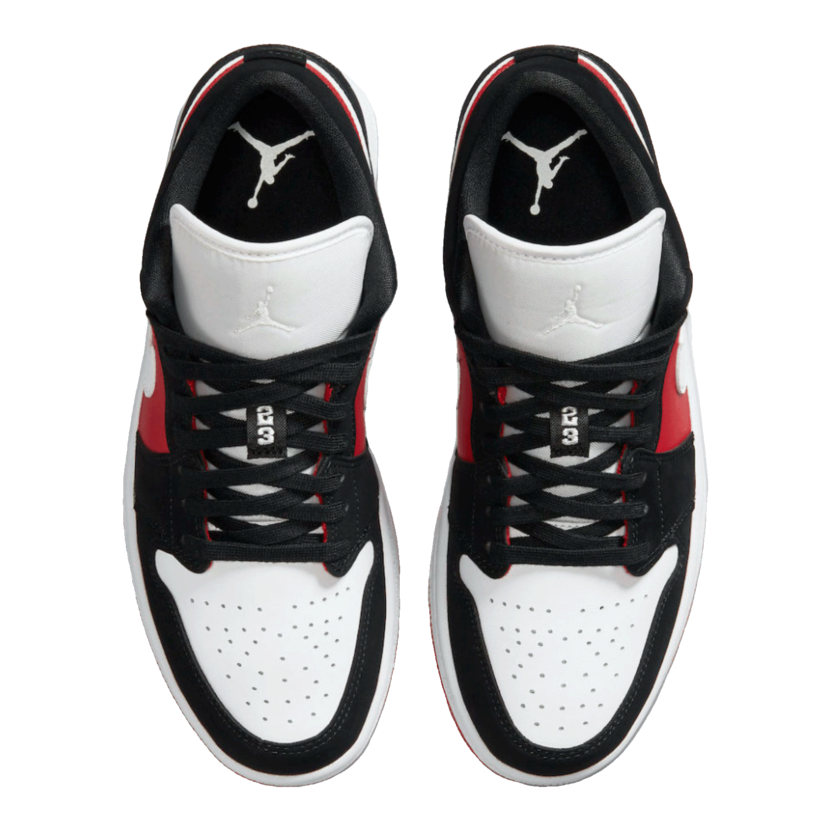 Nike Air Jordan 1 Low Black White Gym Red (W) Oben