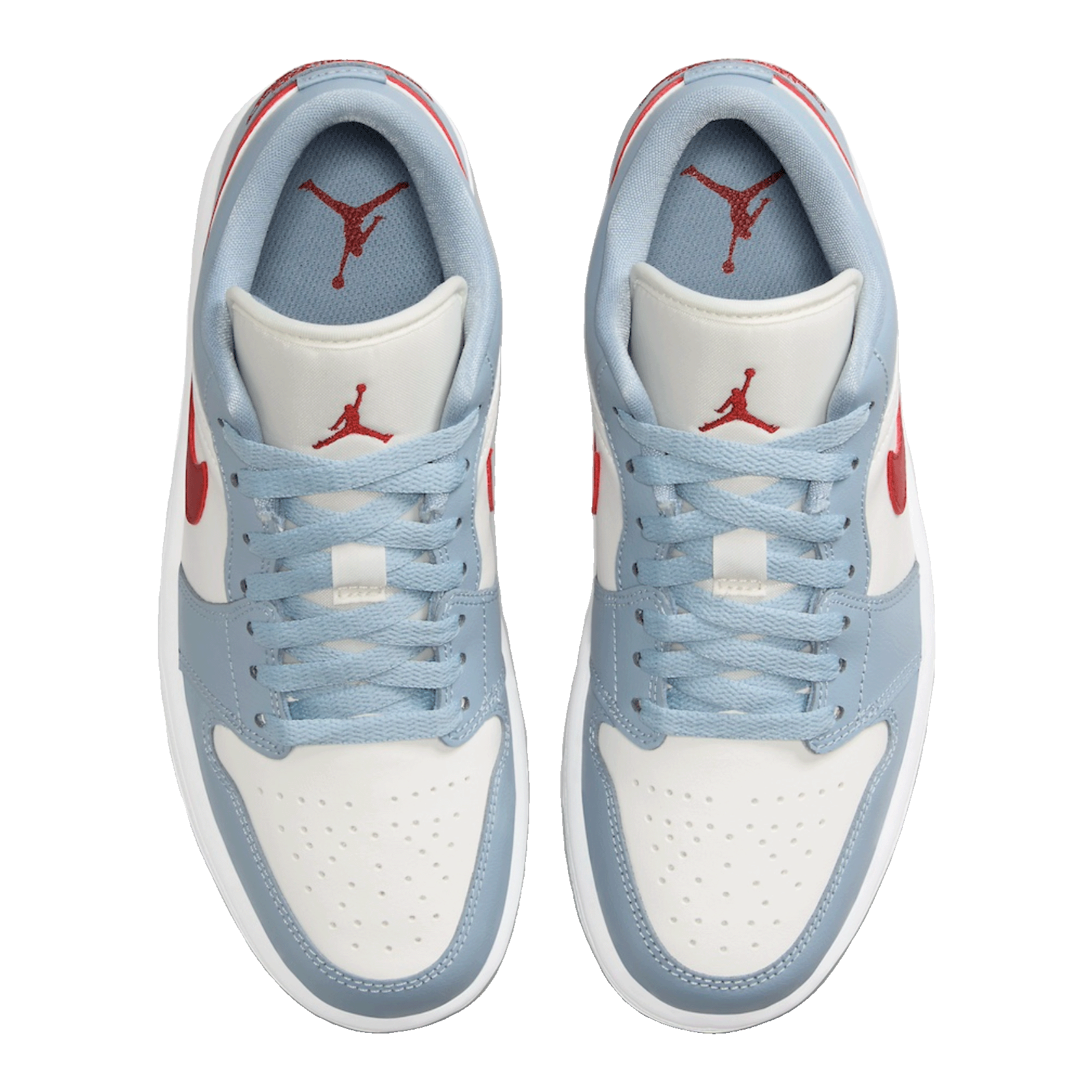 Nike Air Jordan 1 Low Blue Whisper Dune Red (W) Oben