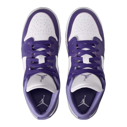 Nike Air Jordan 1 Low Court Purple White Dusty Amethyst (GS) Oben 553560-551