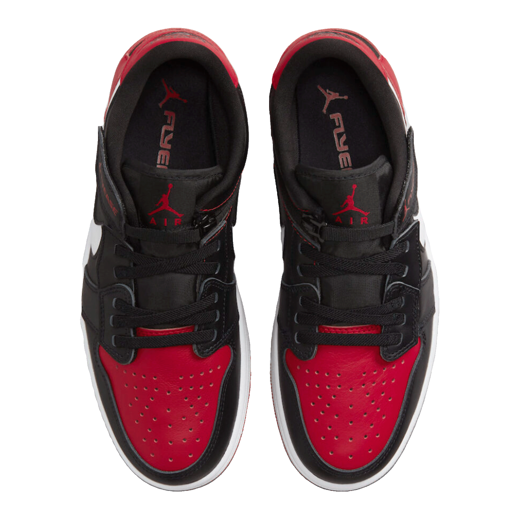 Nike Air Jordan 1 Low FlyEase Black White Gym Red Oben