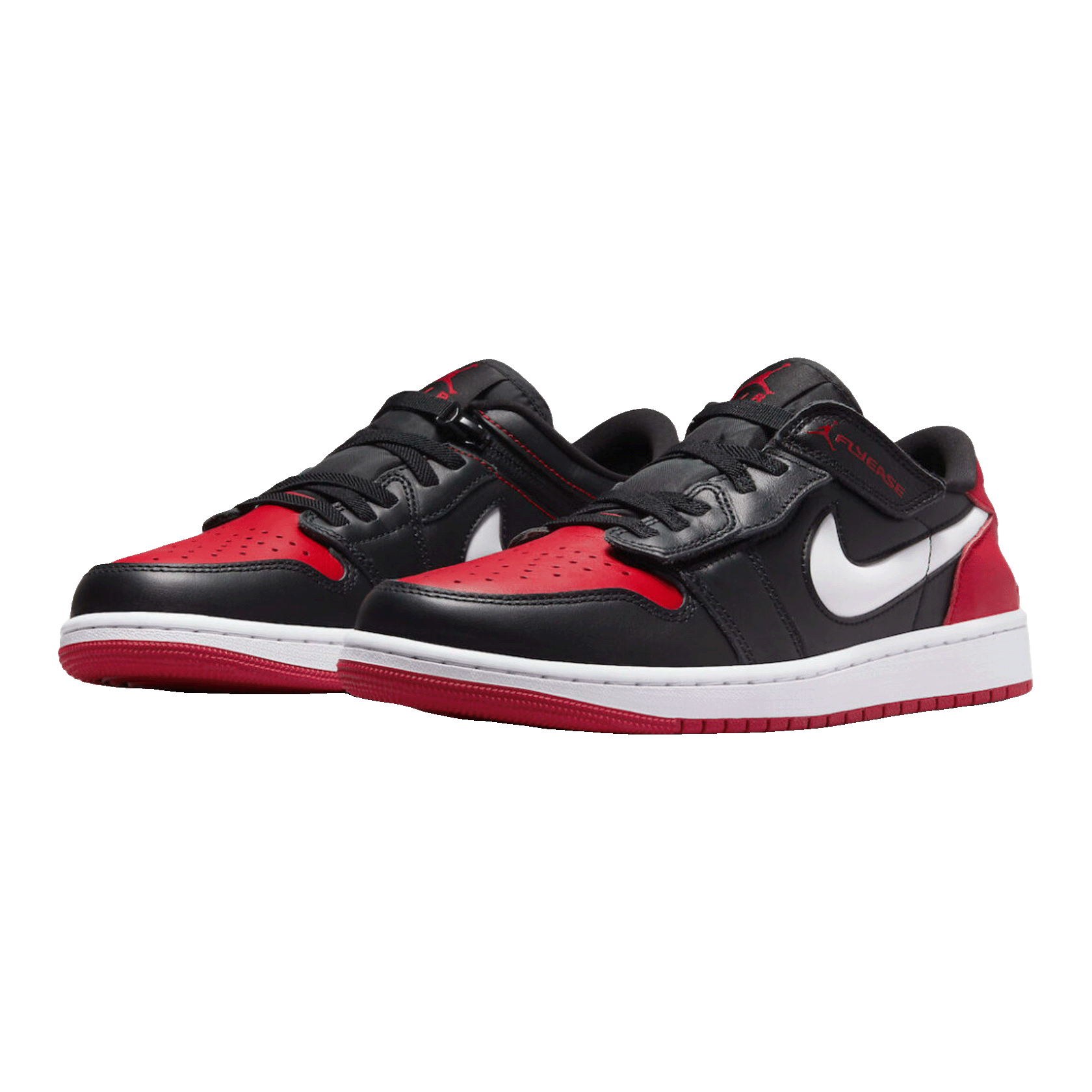 Nike Air Jordan 1 Low FlyEase Black White Gym Red Side