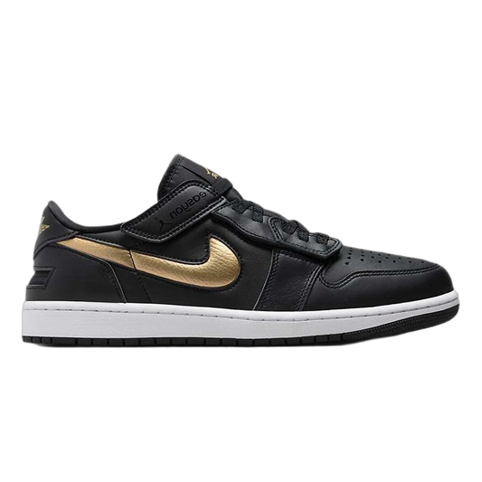 Nike Air Jordan 1 Low FlyEase Black White Metallic Gold DM1206-071