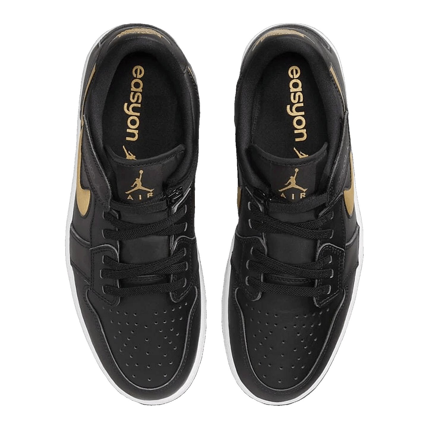 Nike Air Jordan 1 Low FlyEase Black White Metallic Gold Oben DM1206-071