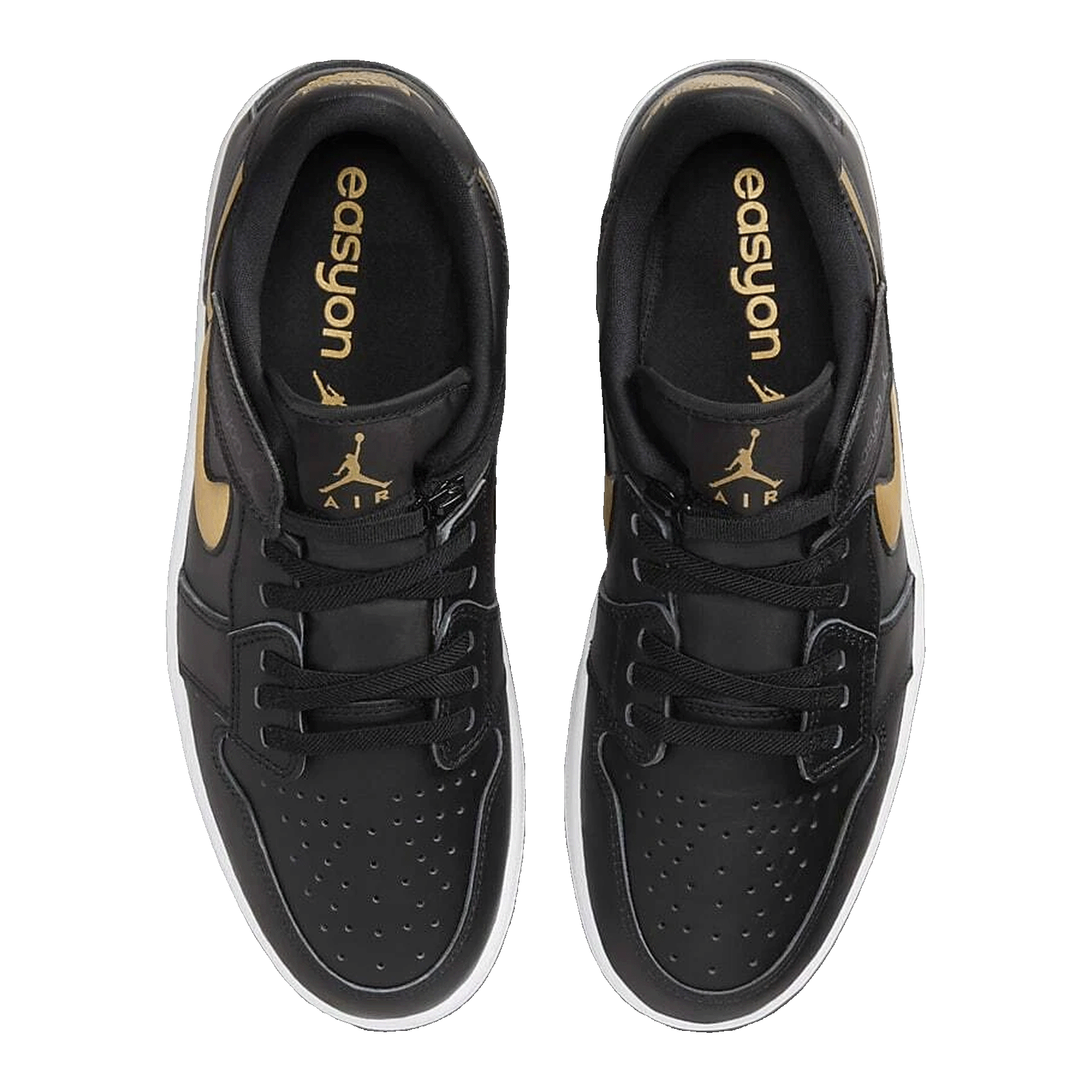 Nike Air Jordan 1 Low FlyEase Black White Metallic Gold Oben DM1206-071