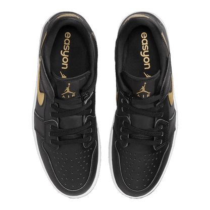 Nike Air Jordan 1 Low FlyEase Black White Metallic Gold Oben DM1206-071
