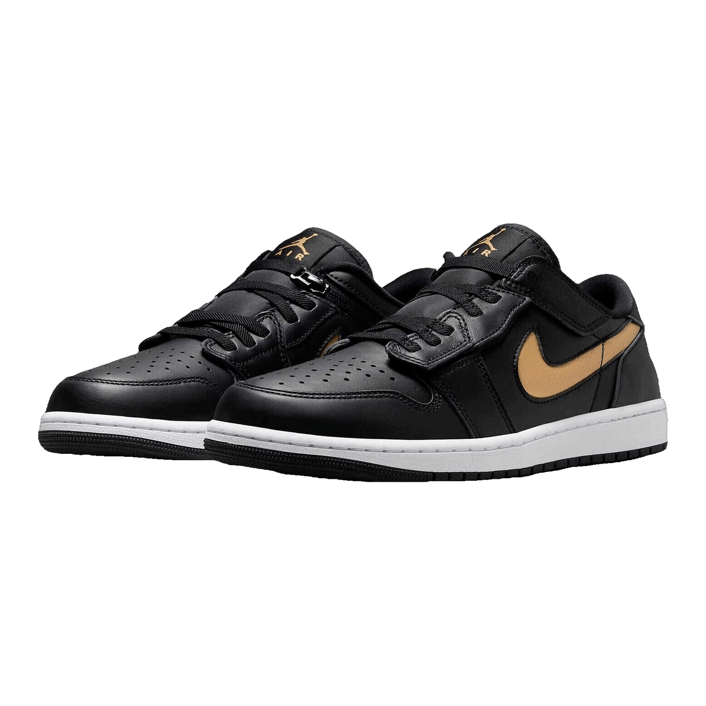 Nike Air Jordan 1 Low FlyEase Black White Metallic Gold Side DM1206-071
