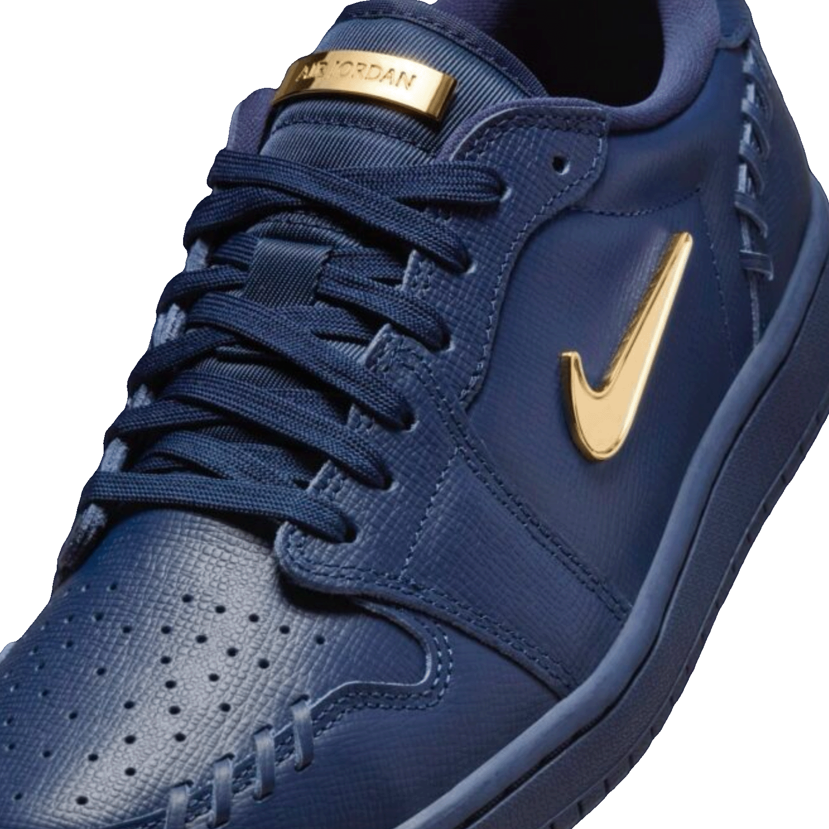 Nike Air Jordan 1 Low Method of Make Midnight Navy Metallic Gold (W) Tongue