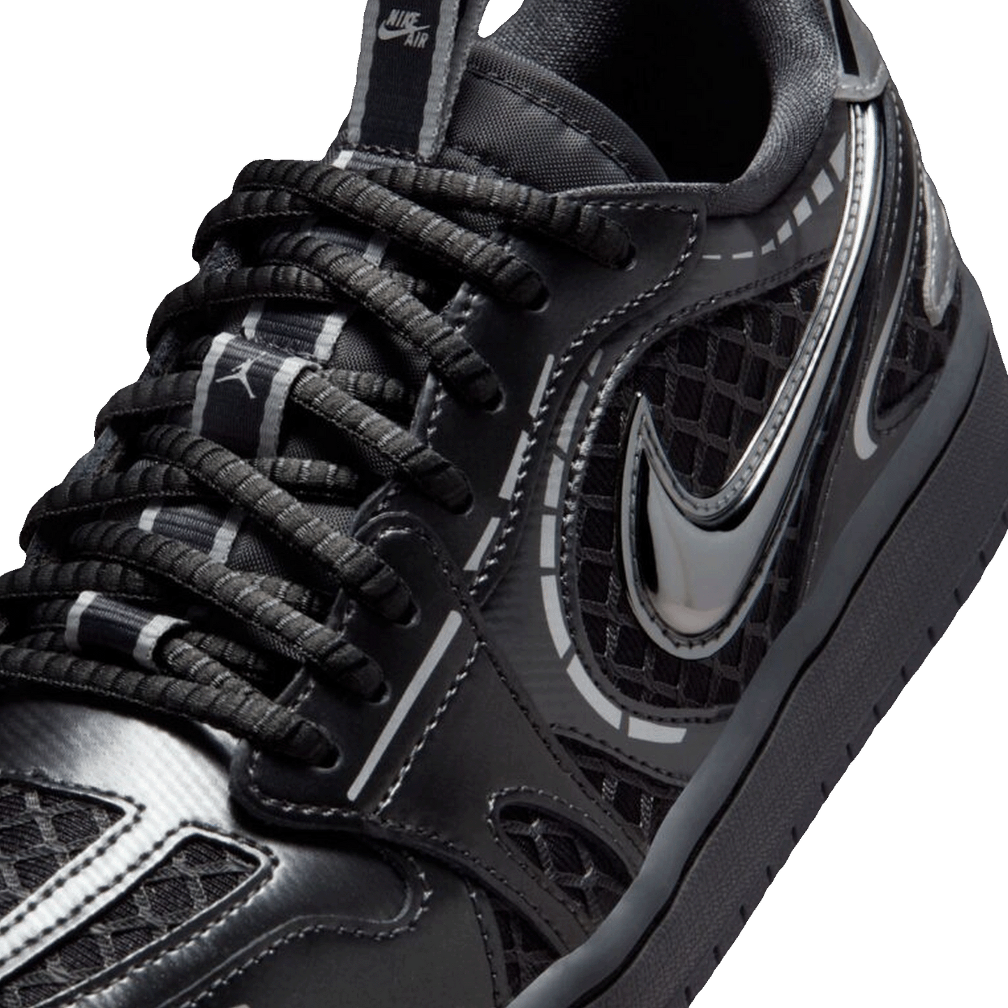 Nike Air Jordan 1 Low Method of Make V3 Black Metallic Silver (W) Detail
