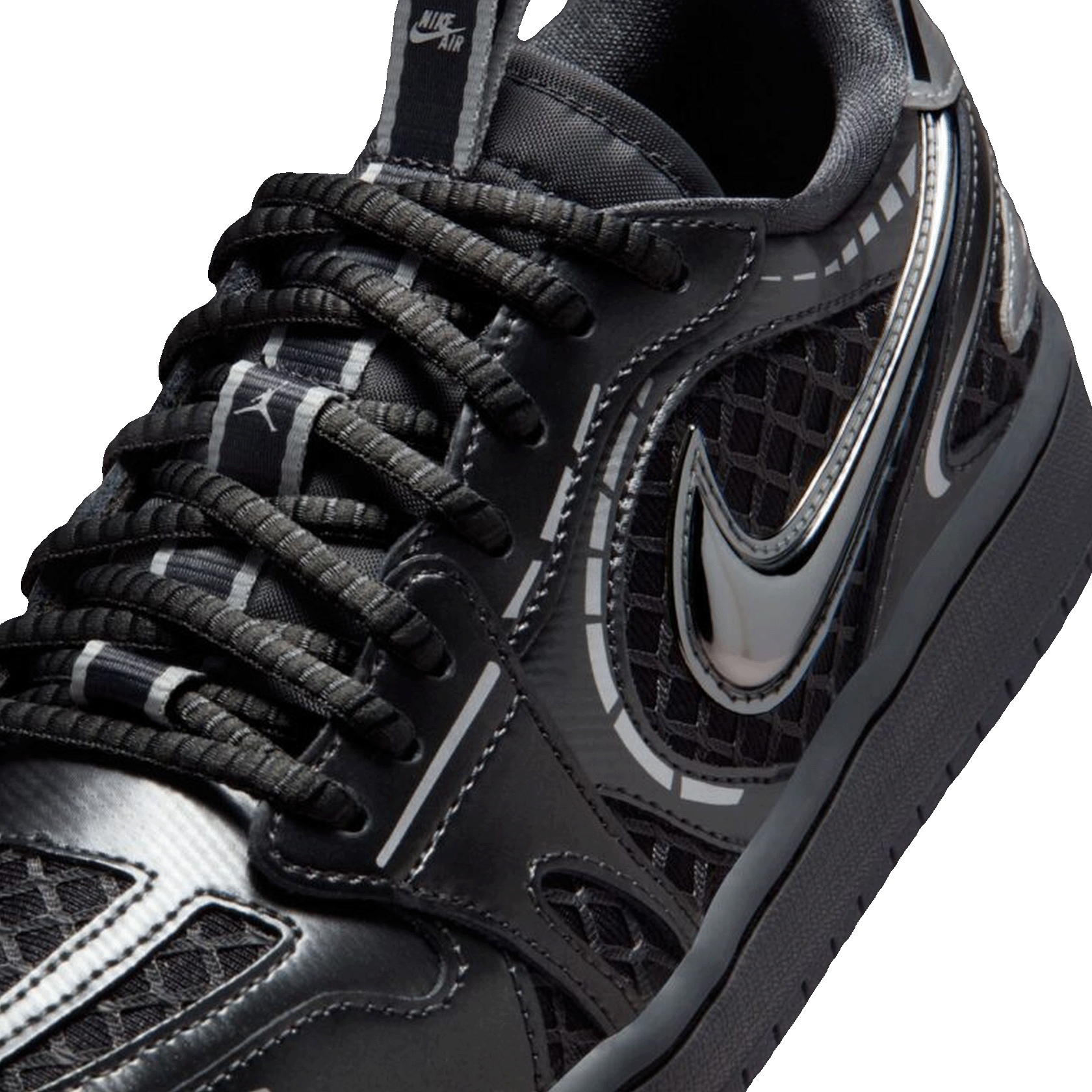 Nike Air Jordan 1 Low Method of Make V3 Black Metallic Silver (W) Detail